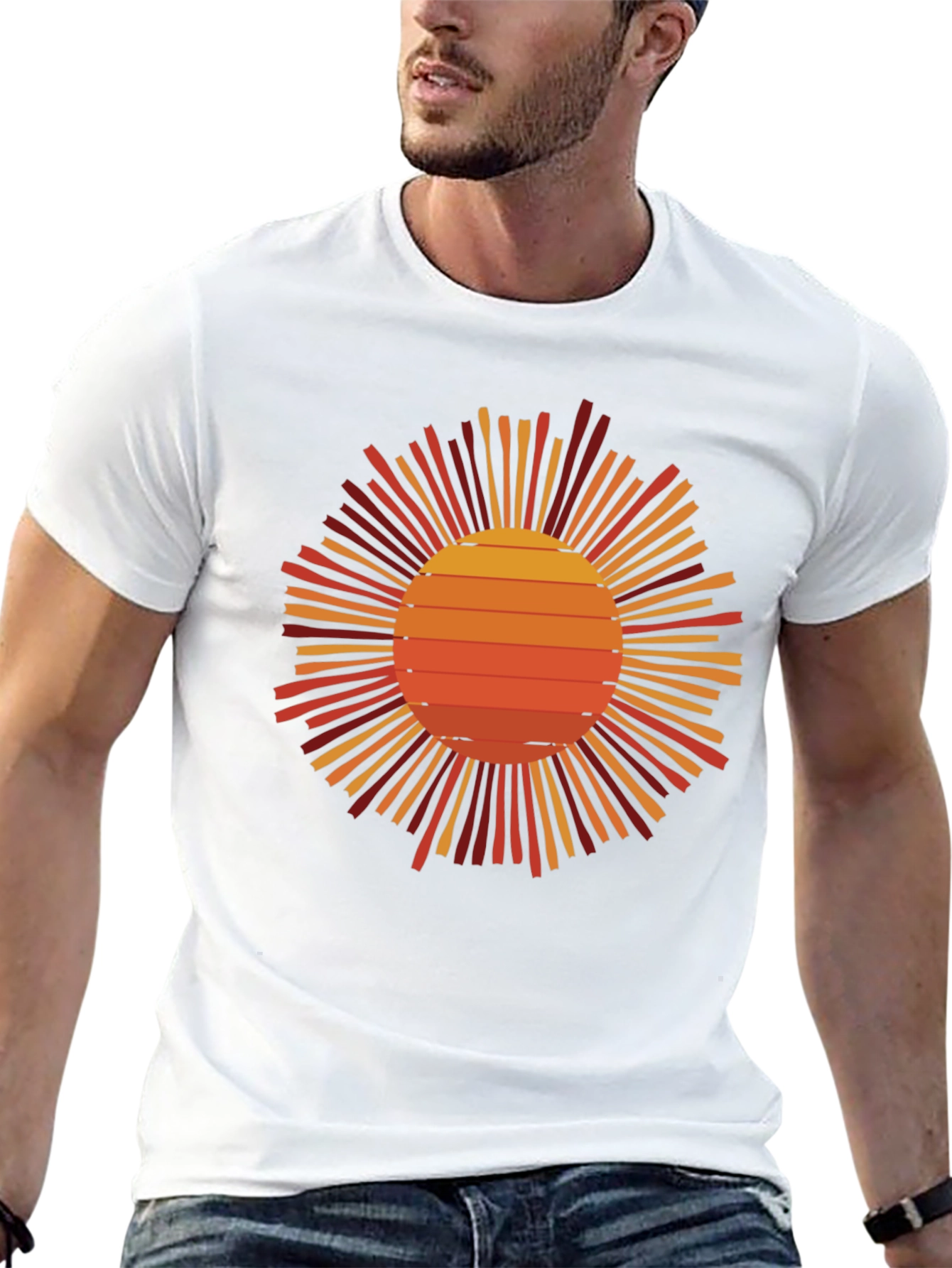Retro Sunset Graphic Tee - Black