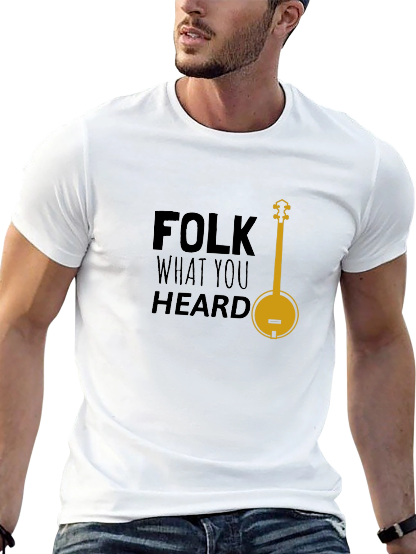 Folk What You Heard Black Graphic T-Shirt