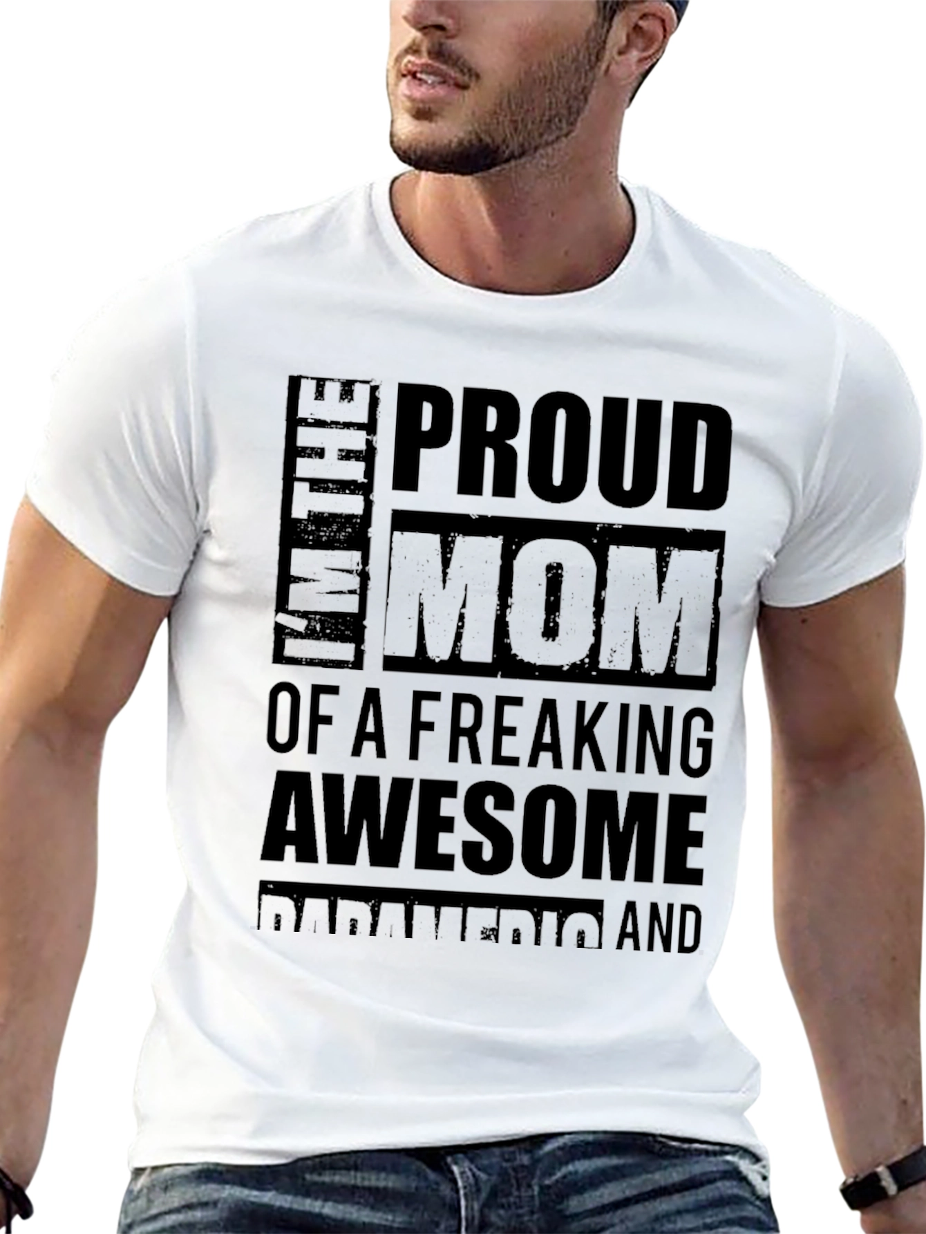Proud Mom of Awesome Paramedic Black T-Shirt