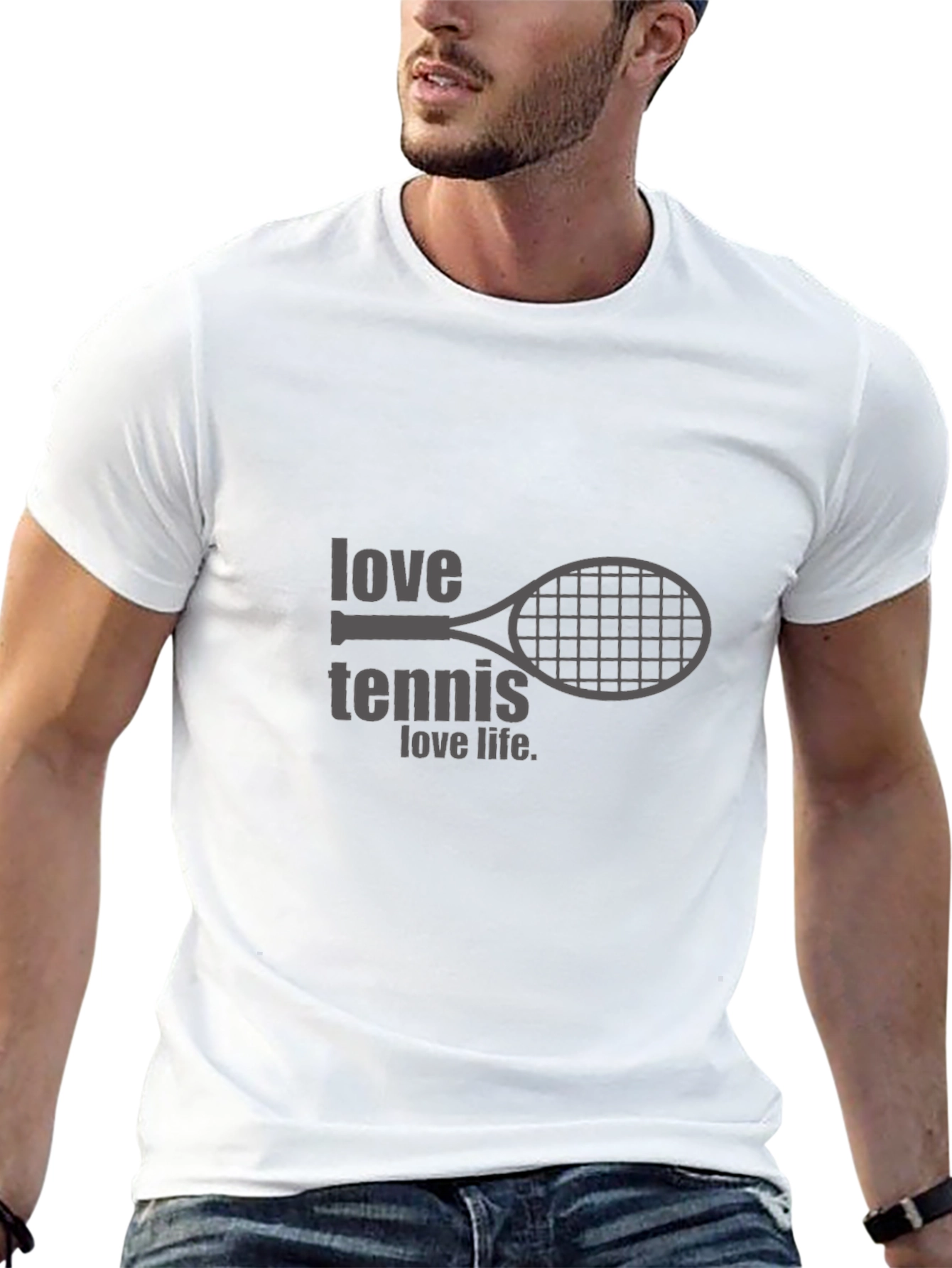 Love Tennis Life Black Graphic Tee