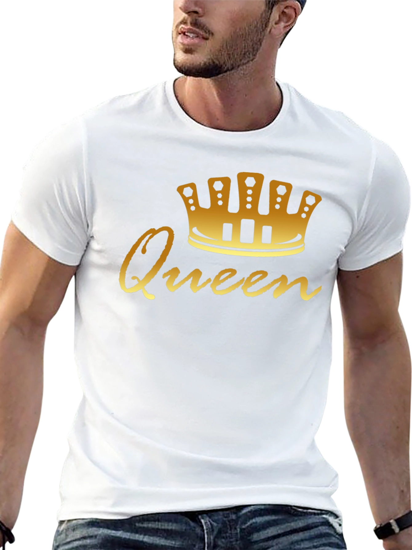 Queen Graphic Tee - Gold Crown Black Shirt
