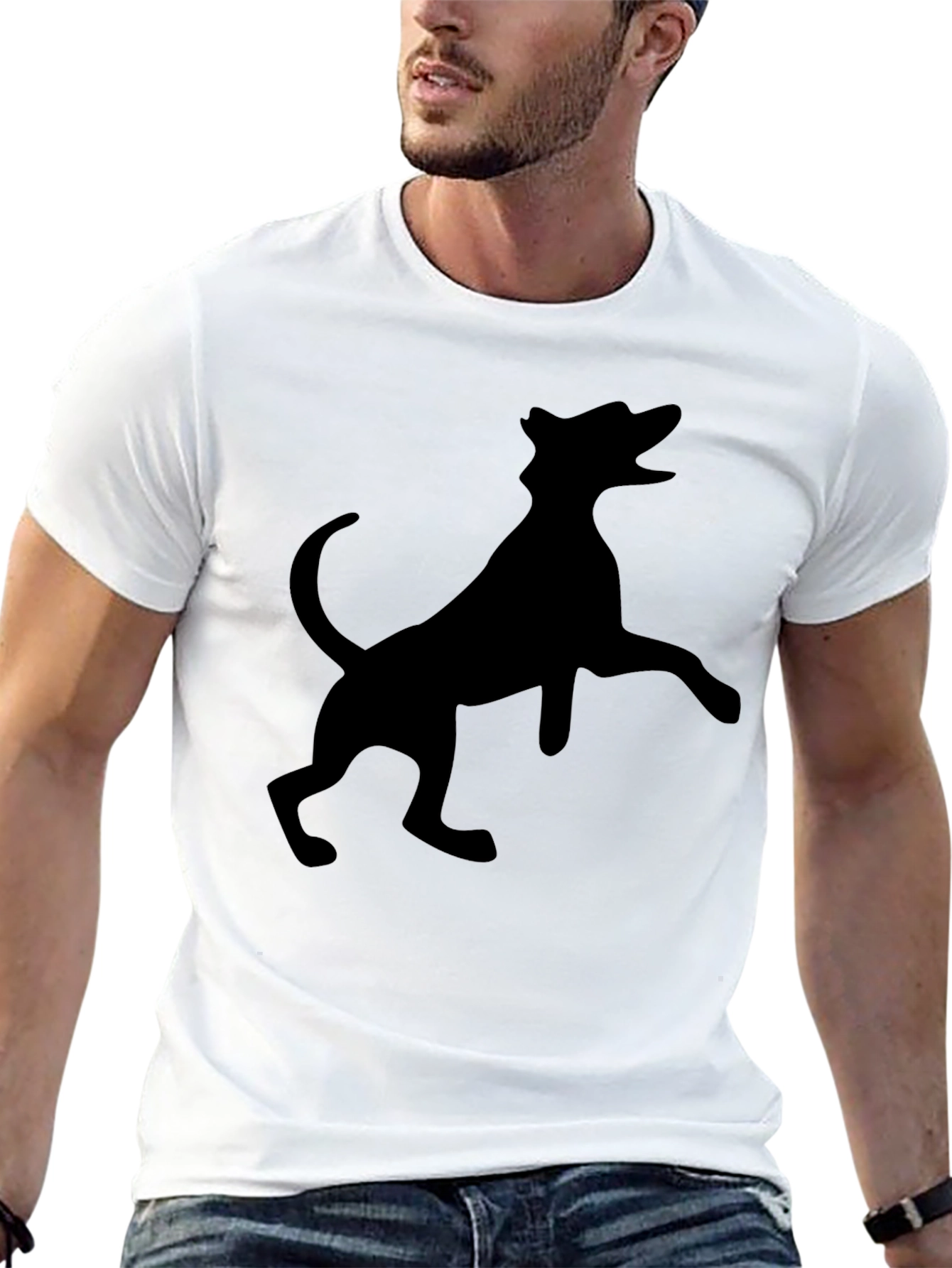 Black Dog Silhouette Graphic Tee