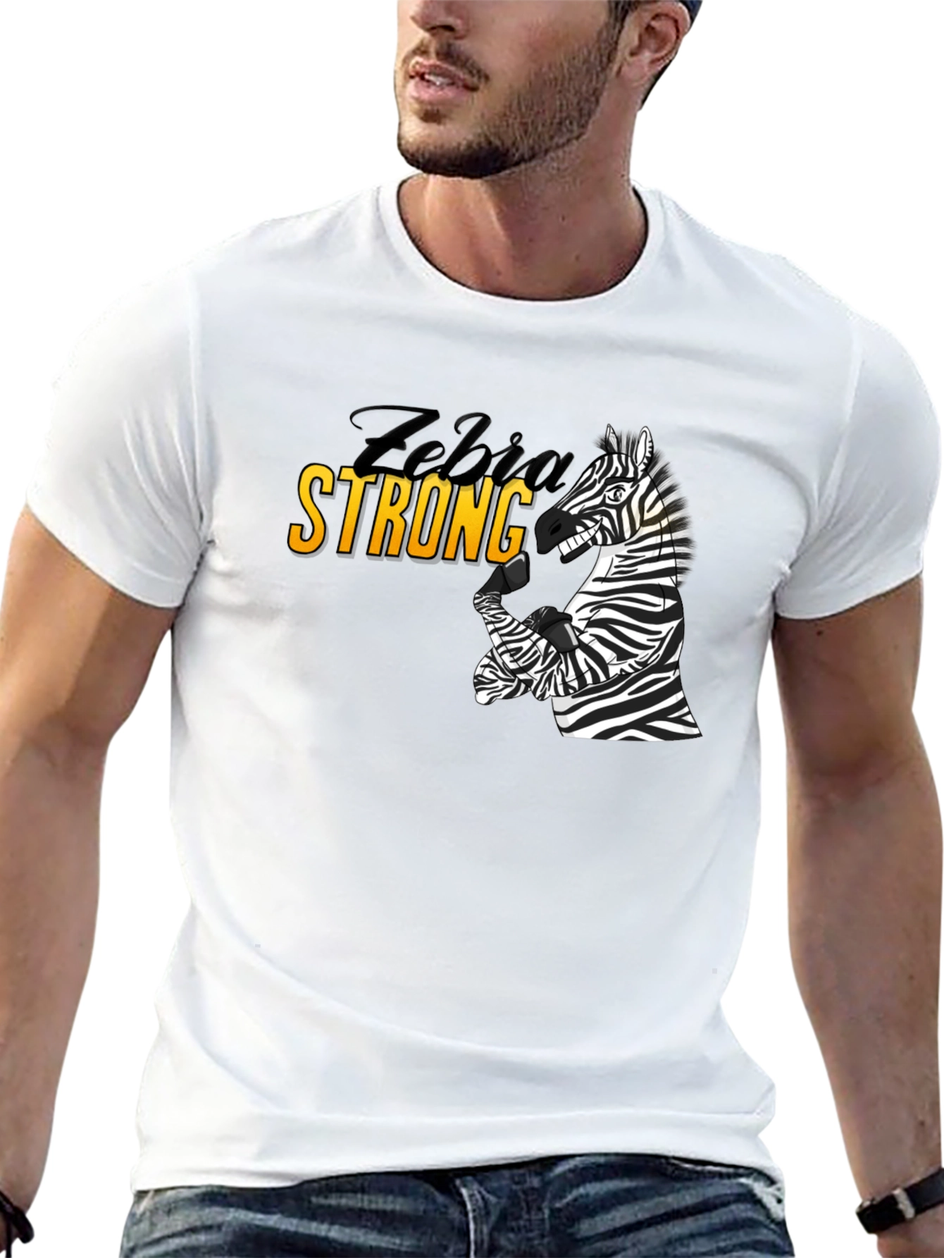 Zebra Strong Black T-Shirt