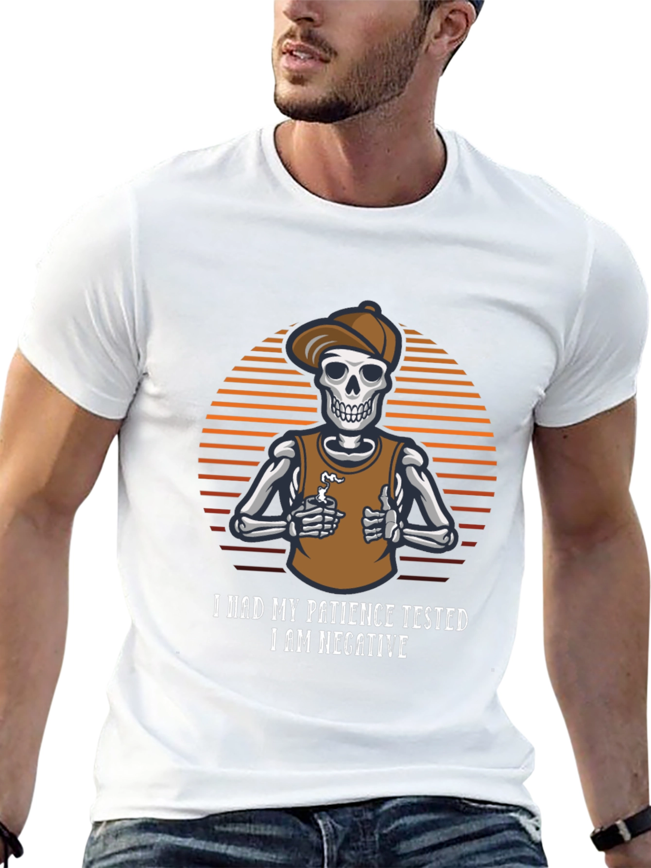Patience Tested Skeleton Graphic T-Shirt