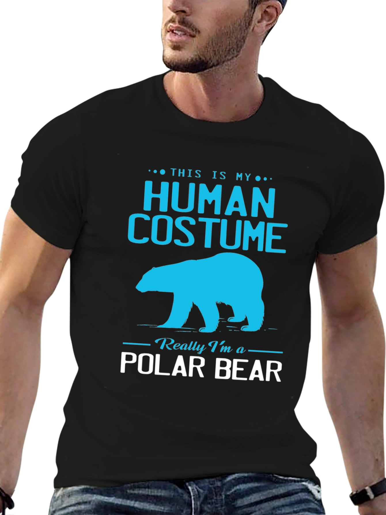 Human Costume Polar Bear Graphic Tee