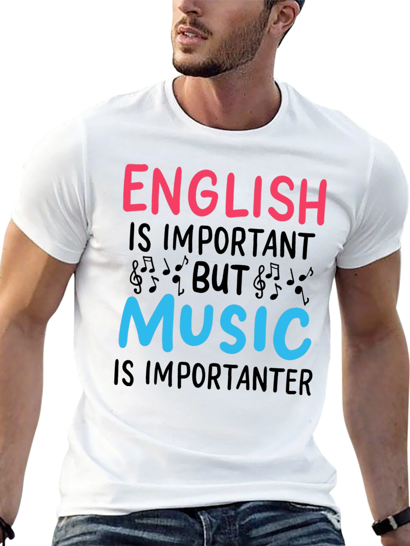 English vs Music T-Shirt - Importanter Funny Tee