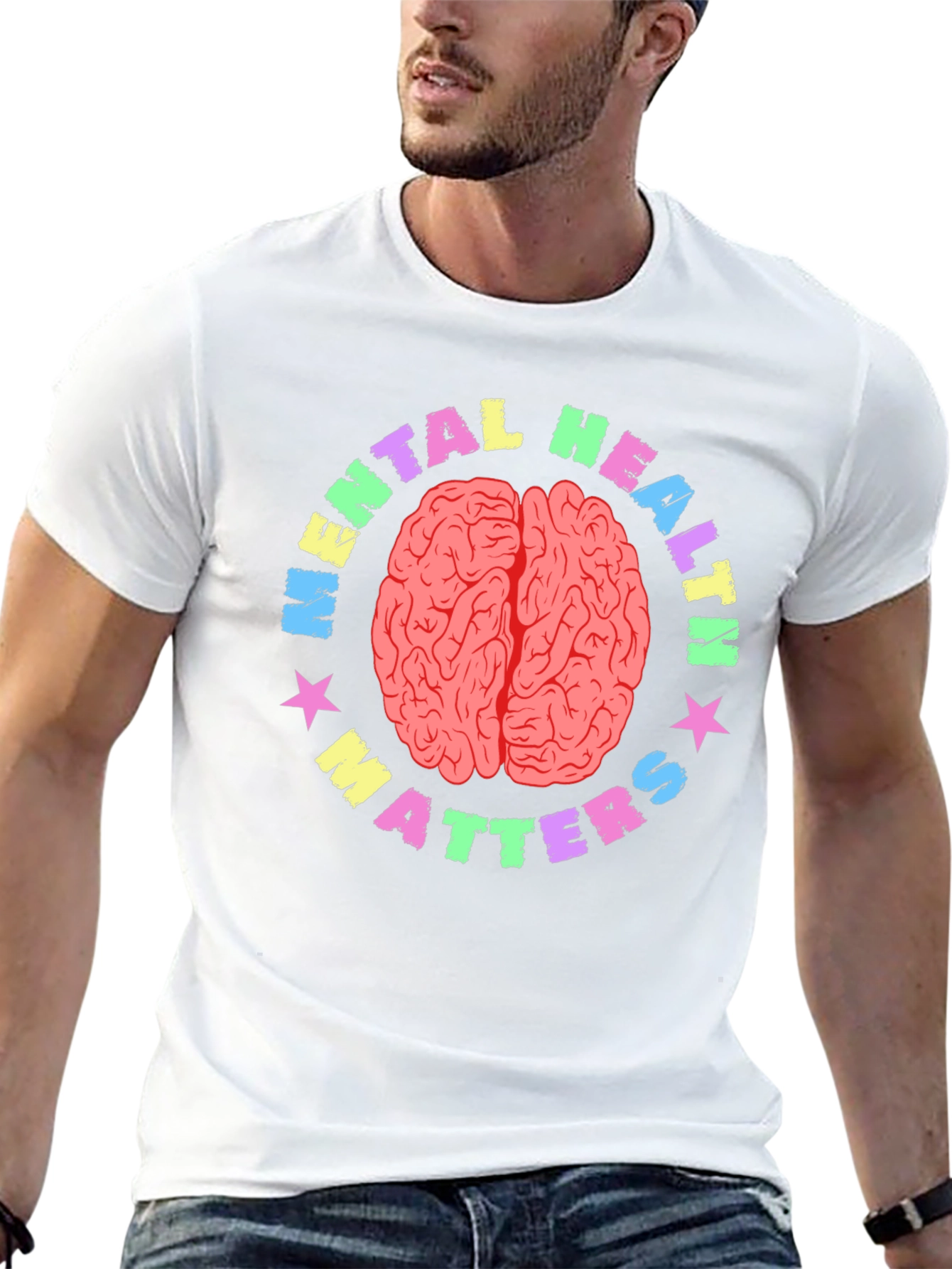 Mental Health Matters Brain Graphic T-Shirt