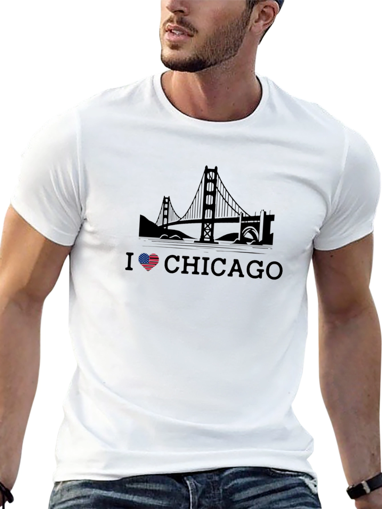 I Love Chicago Graphic Tee - Mens Black T-Shirt