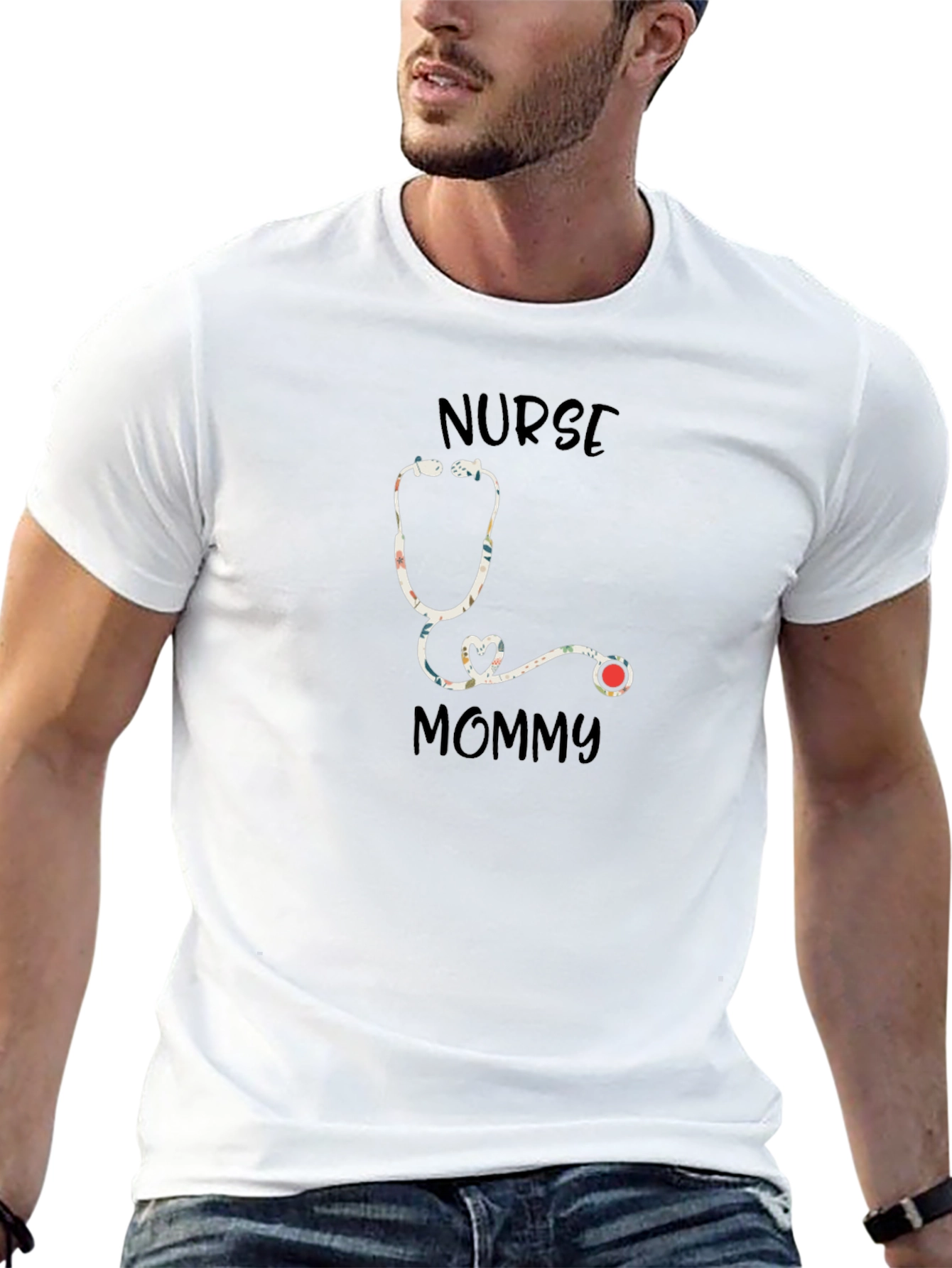 Nurse Mommy Stethoscope Graphic T-Shirt
