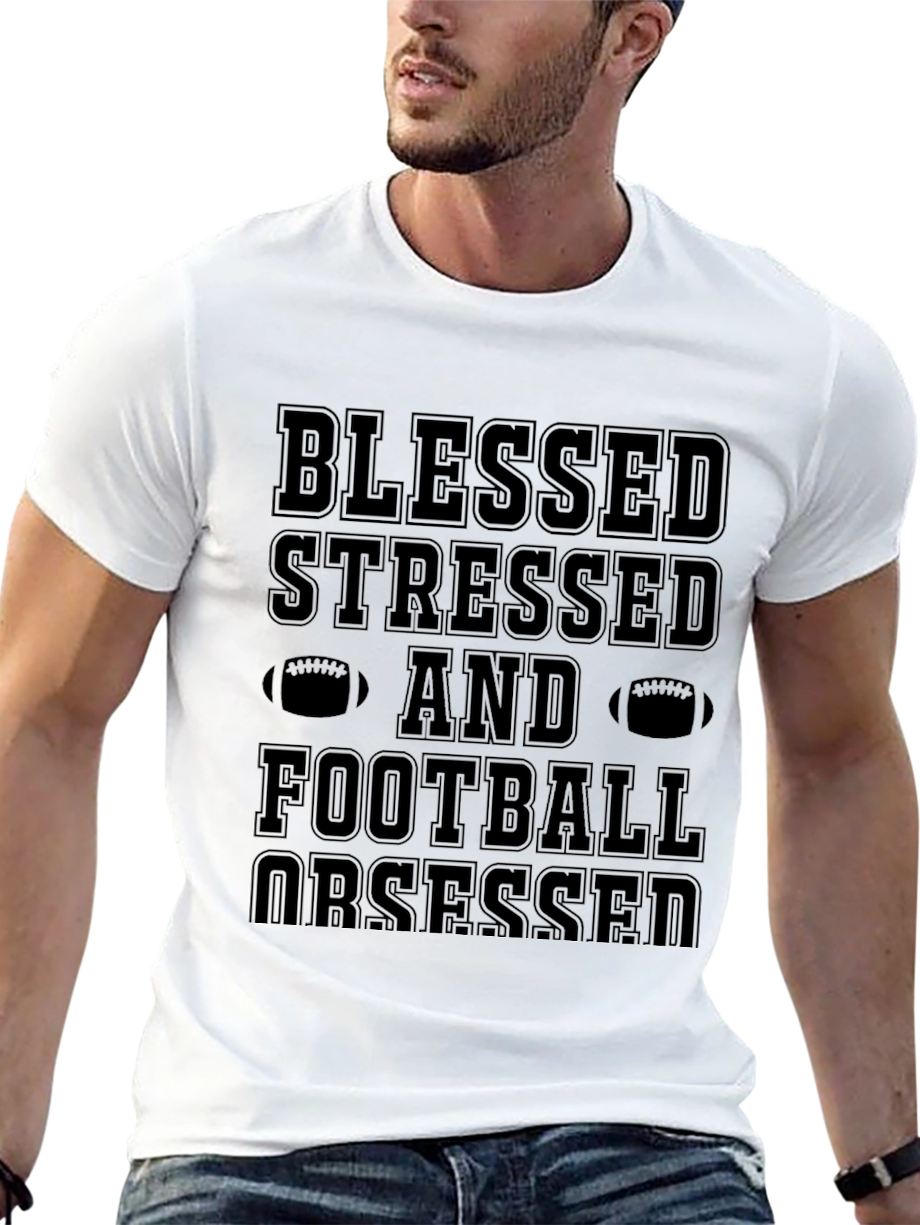 Blessed Stressed Football Obsessed Graphic Tee