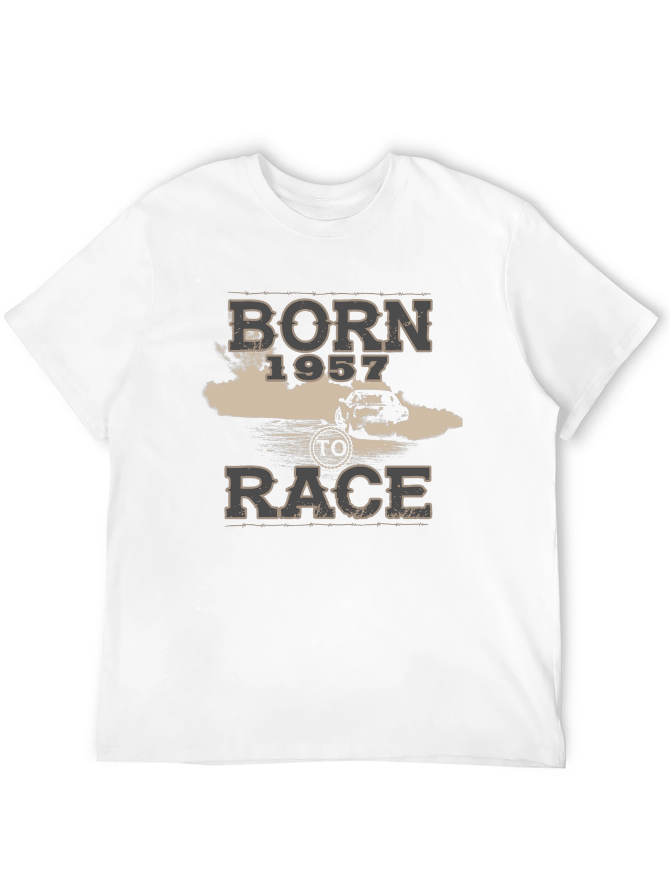 Born 1957 To Race Mens Black T-Shirt