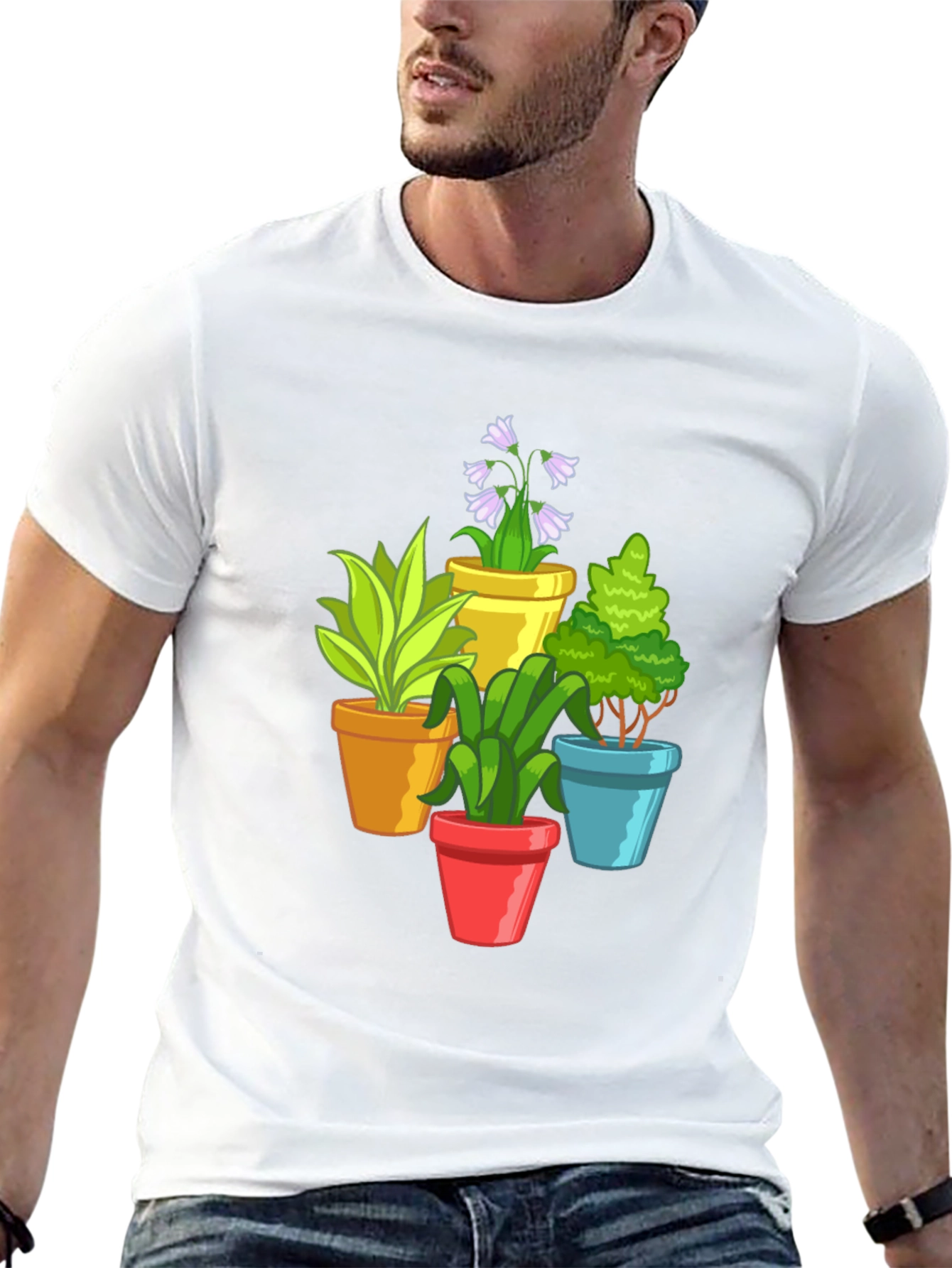 Potted Plants Graphic Tee - Black T-Shirt