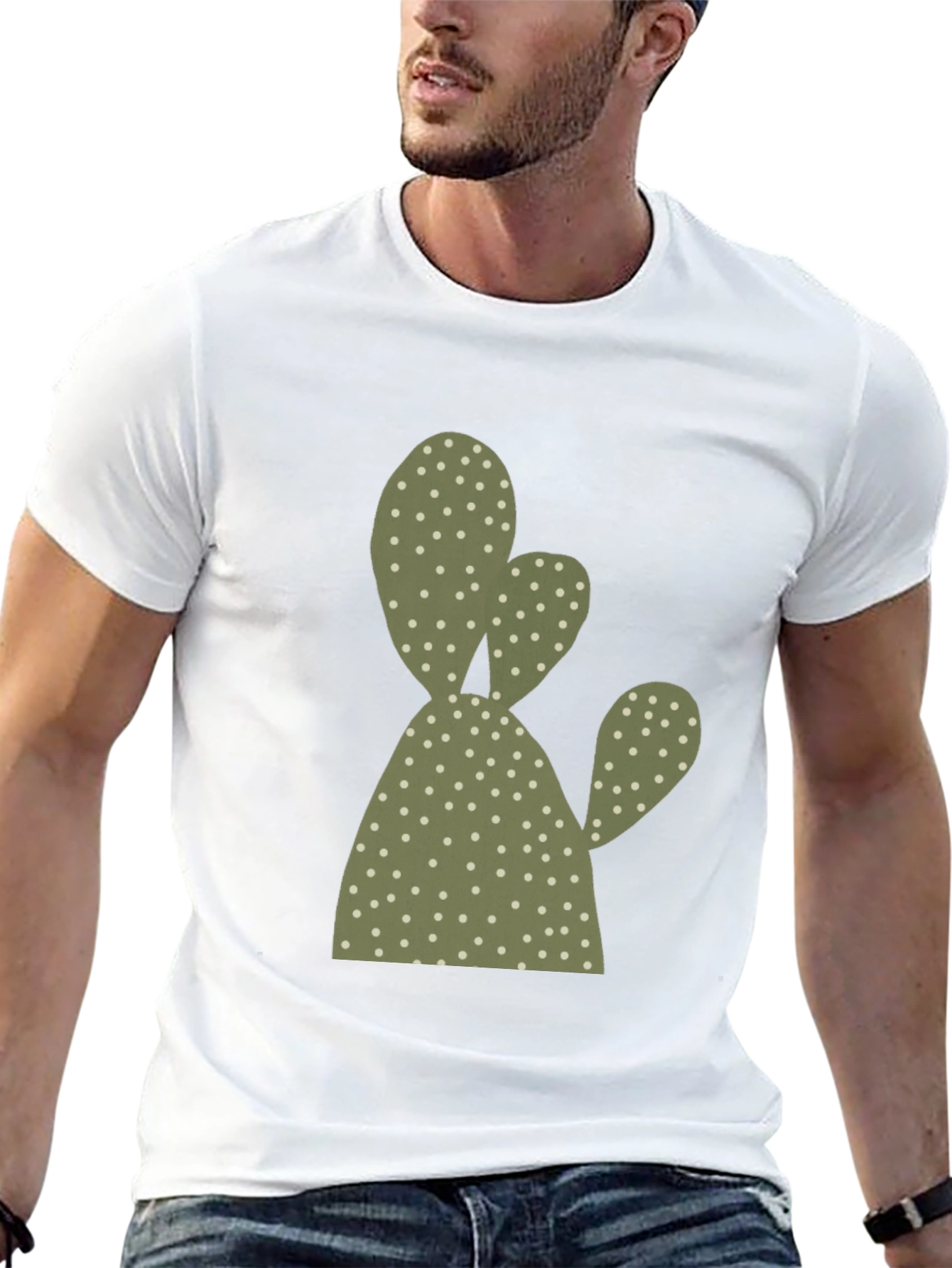 Cactus Print Black T-Shirt