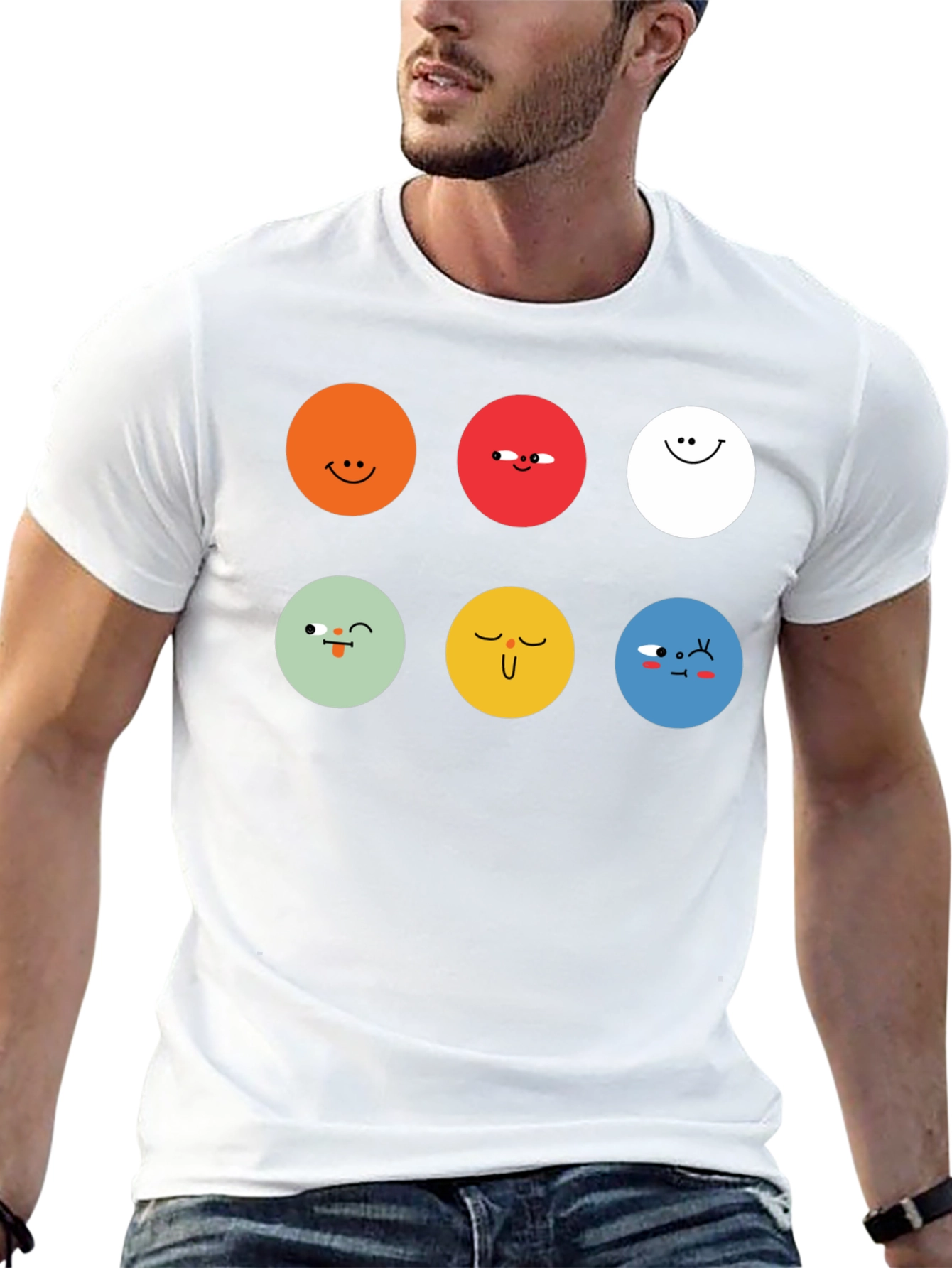 Emoji Faces Graphic Tee - Unisex Black T-Shirt