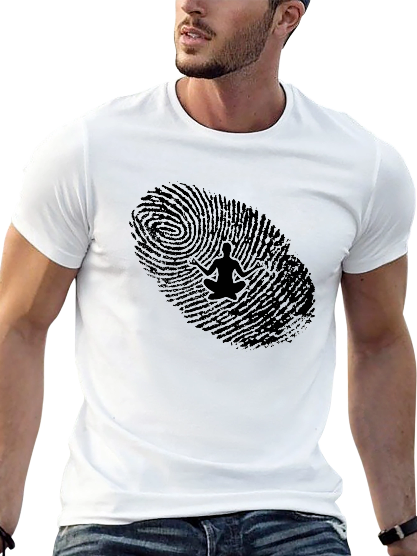 Mindfulness Fingerprint T-Shirt - Unique Yoga Tee