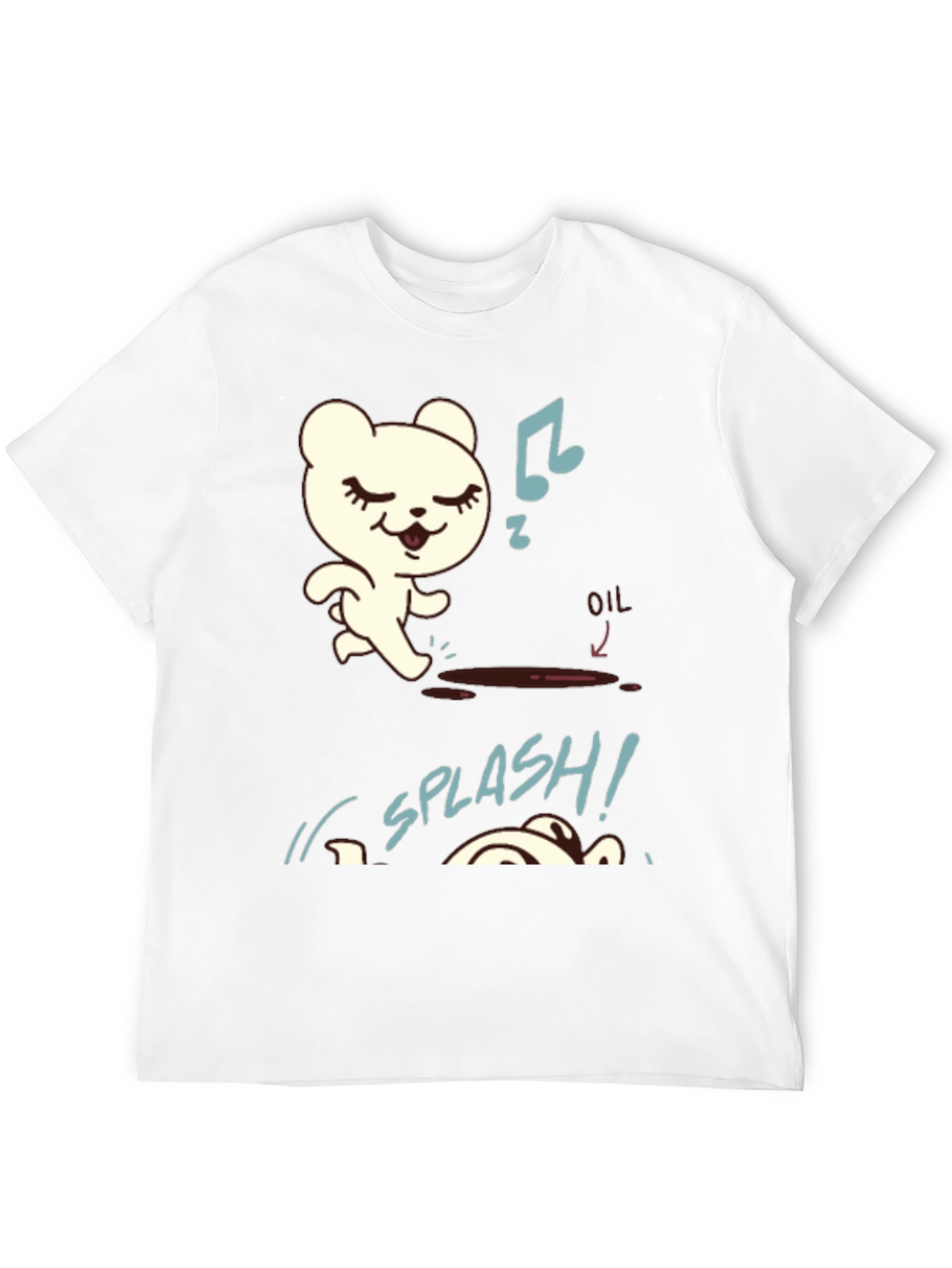 Bear Oil Spill T-Shirt - Funny Cartoon Tee