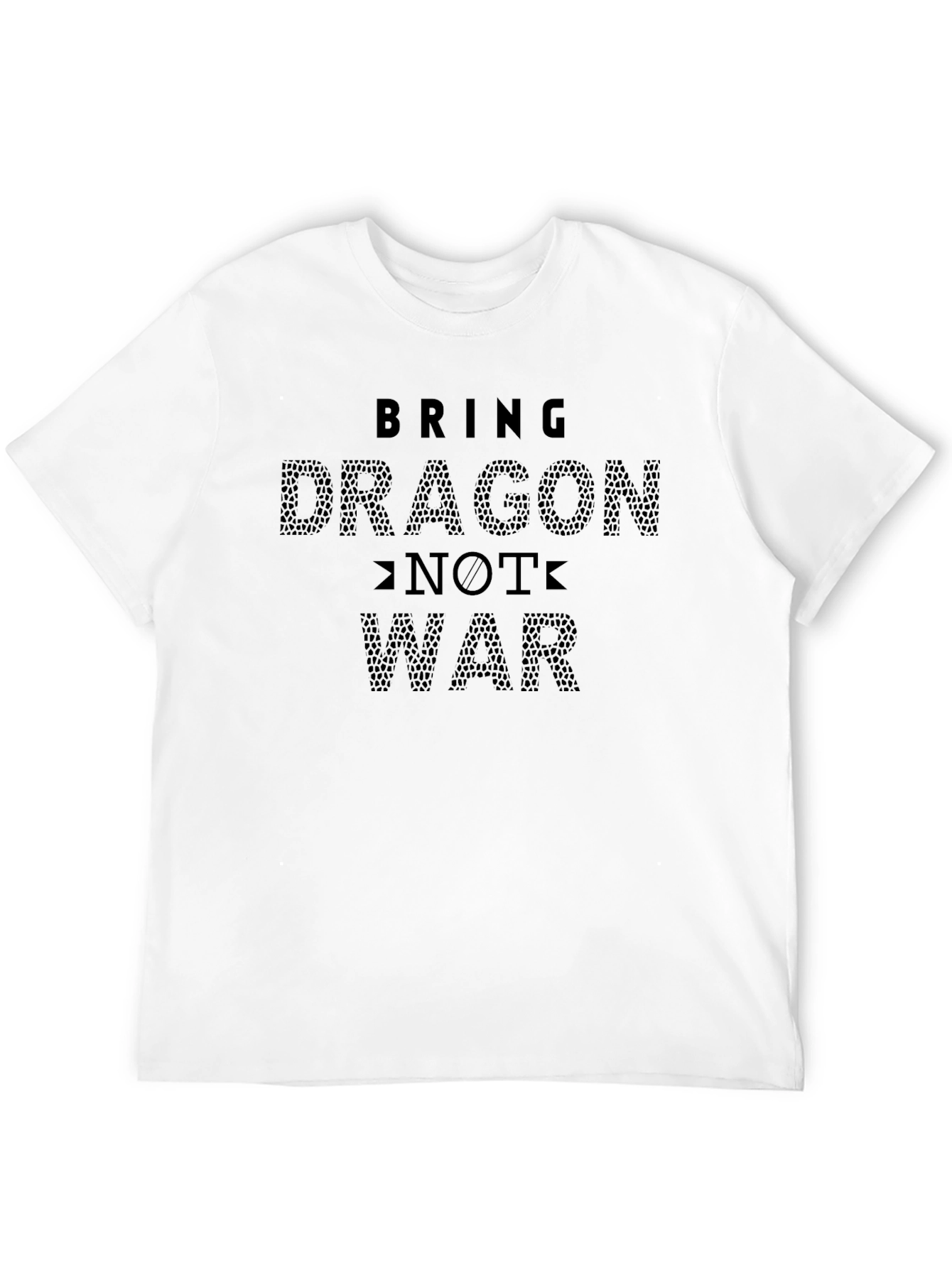 Bring Dragon Not War Black Graphic T-Shirt