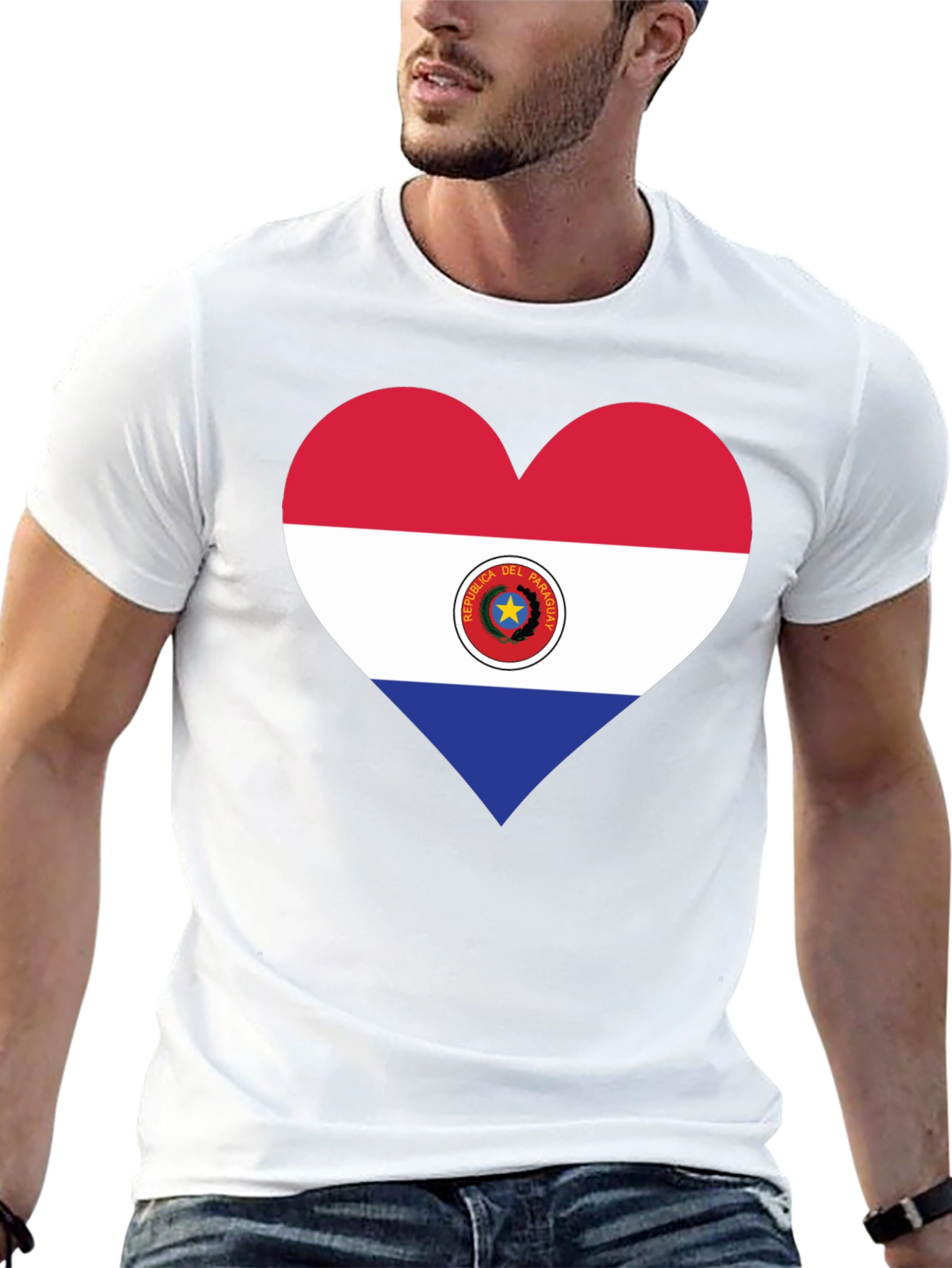 Paraguay Flag Heart T-Shirt - Black