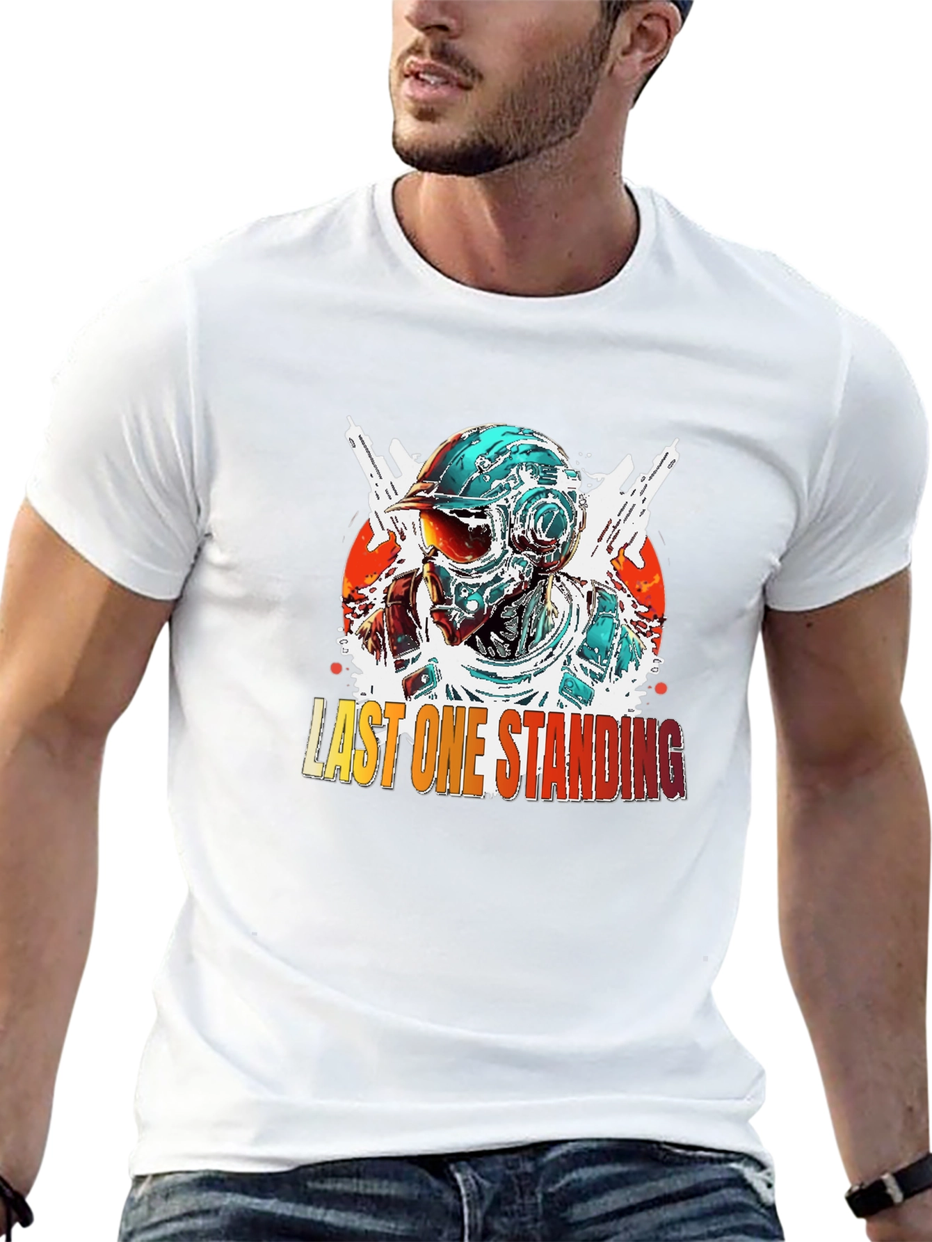 Last One Standing Graphic Tee - Cool Gaming Design