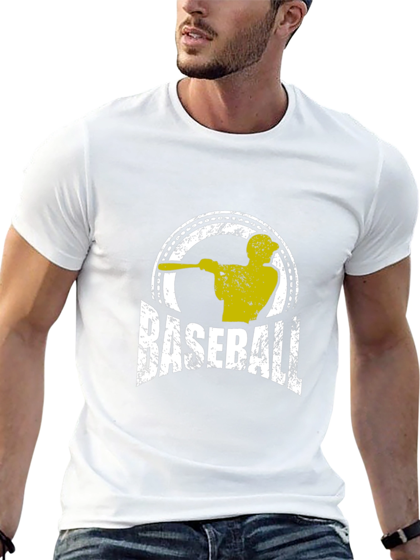 Baseball Graphic T-Shirt - Black Cotton Tee