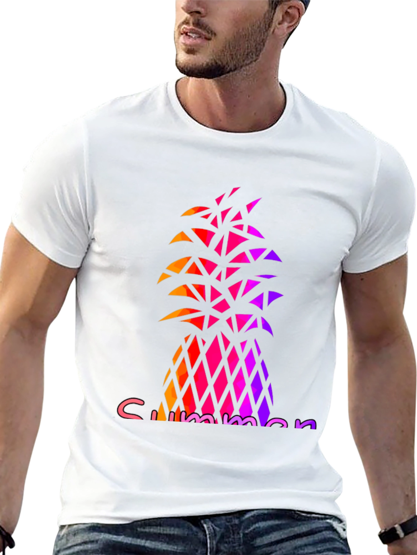 Summer Pineapple Graphic Tee - Stylish Black T-Shirt