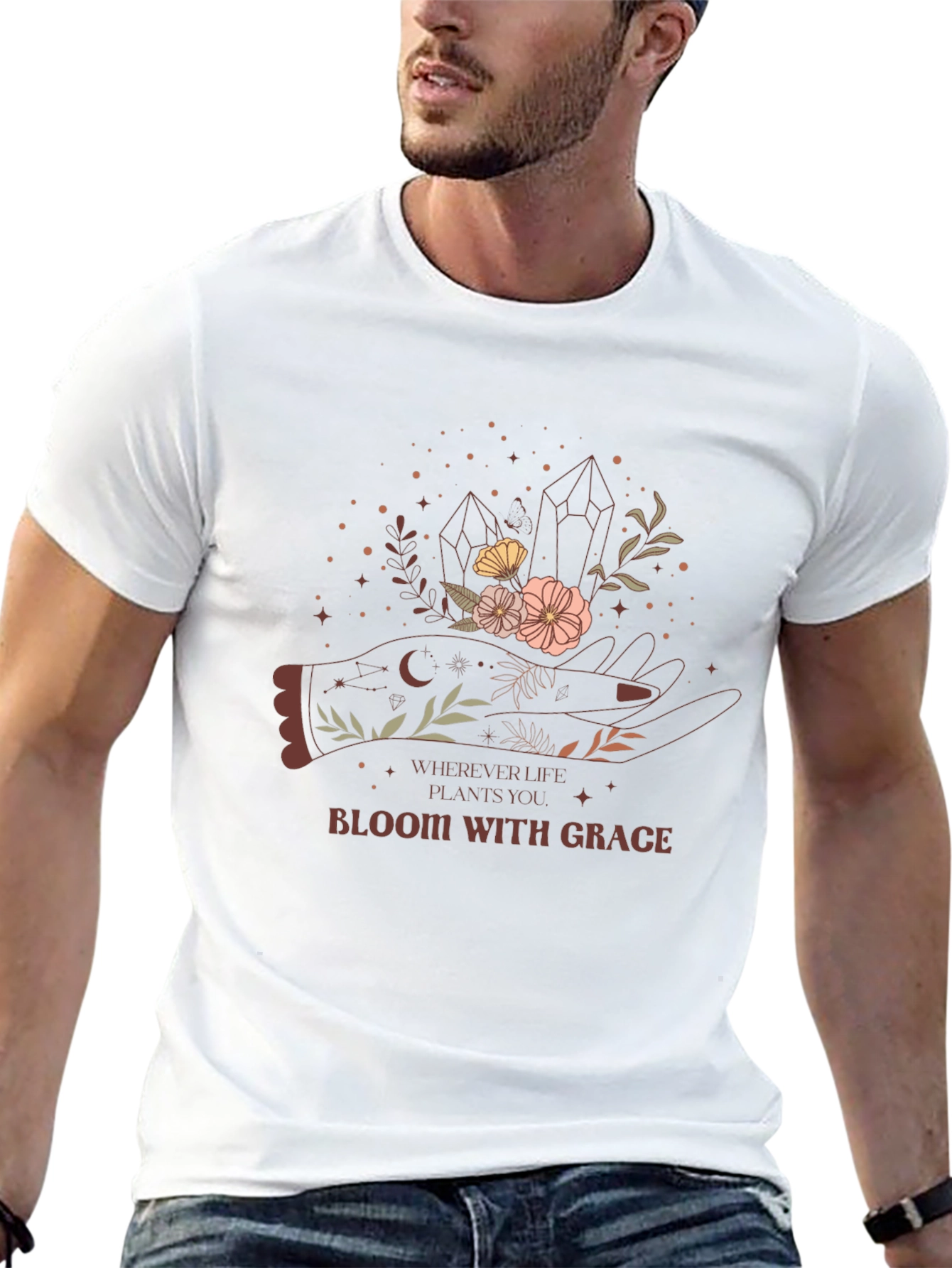 Bloom With Grace Graphic Tee - Black