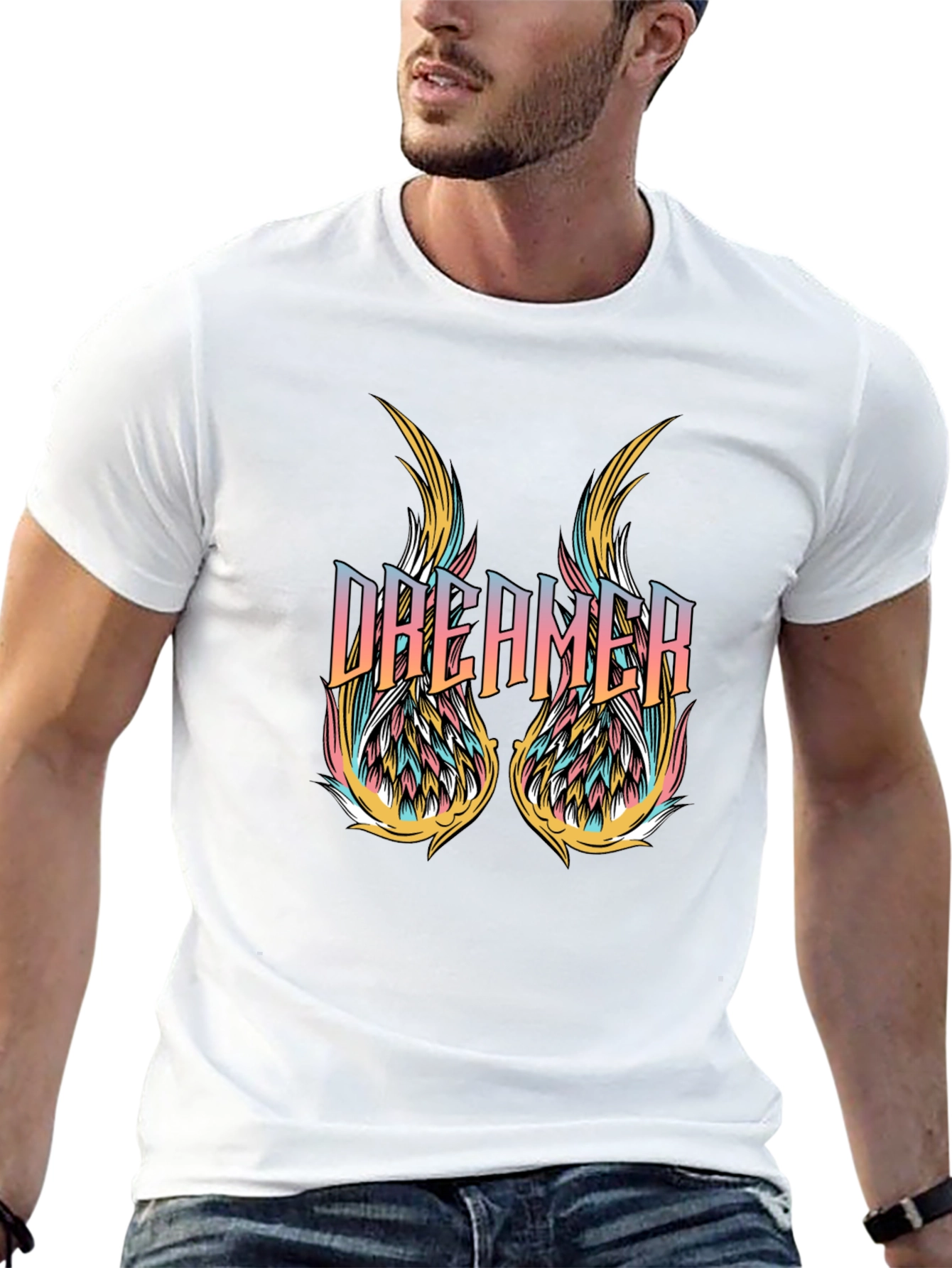 Dreamer Wings Graphic Black T-Shirt