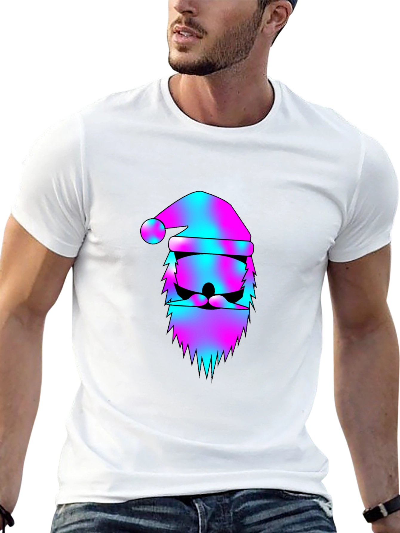 Vaporwave Santa Claus Graphic Tee