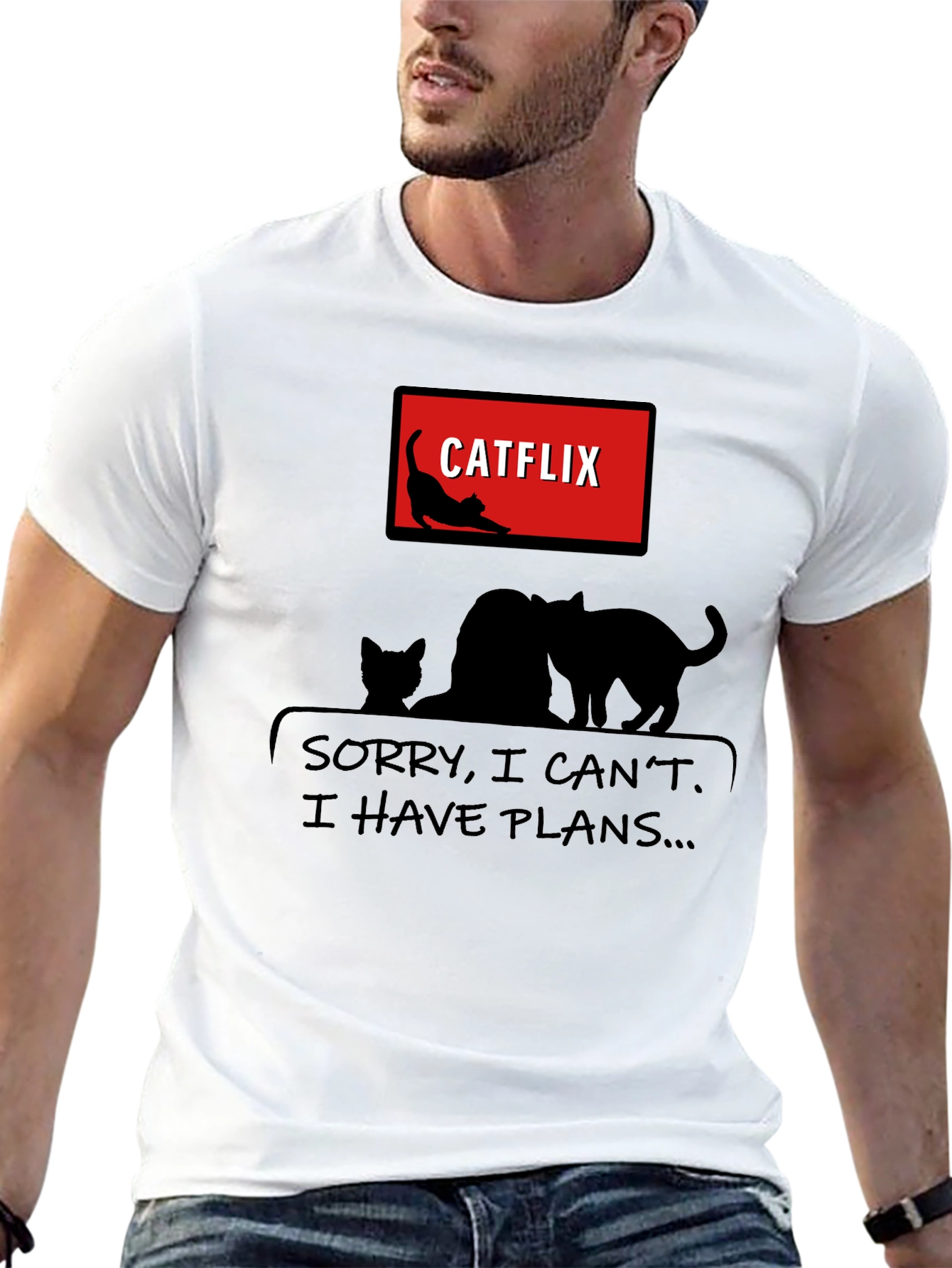 Catflix & Chill Black T-Shirt