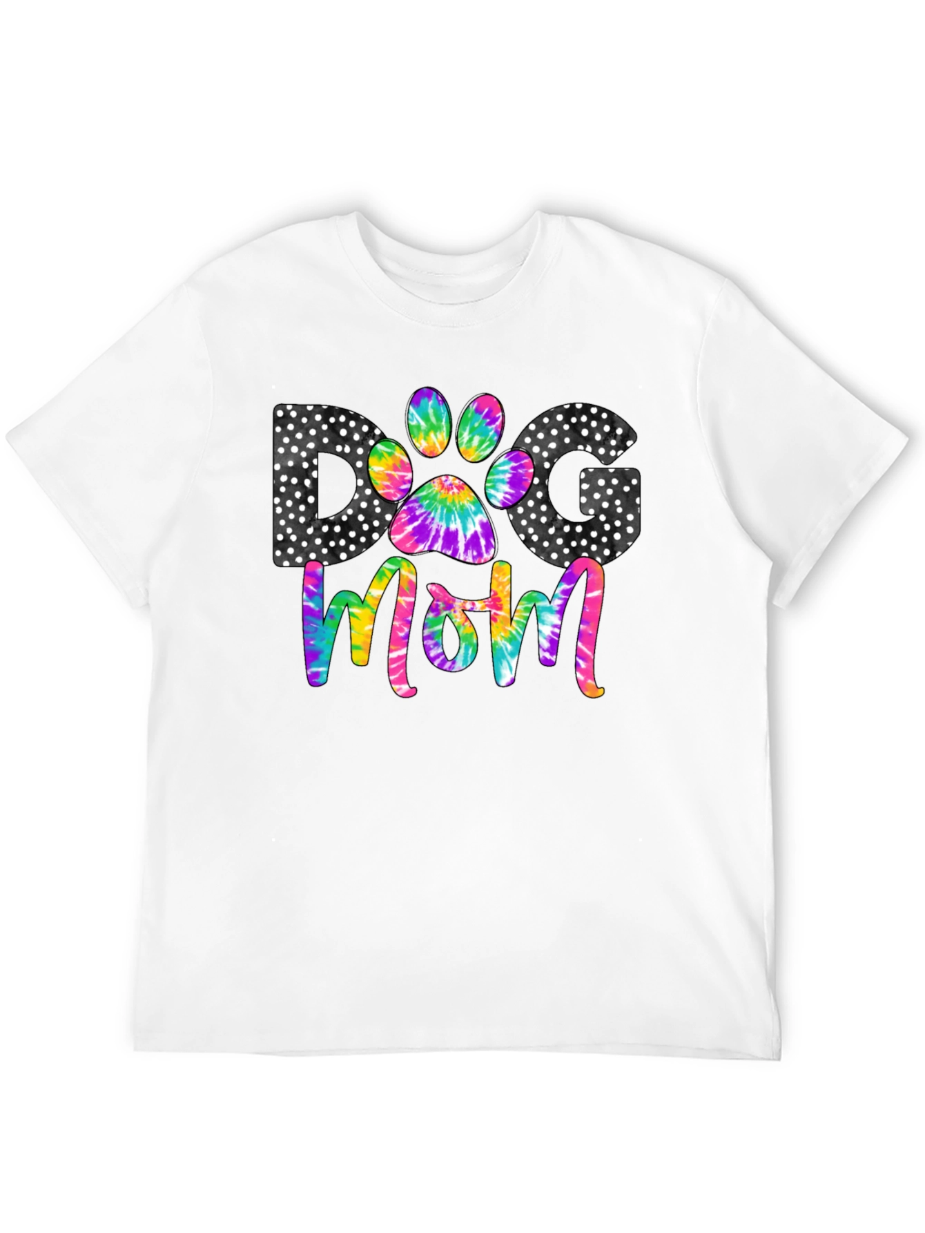 Dog Mom Tie Dye Paw Print Tee