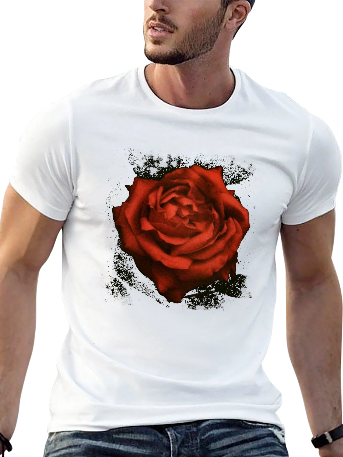 Red Rose Graphic T-Shirt - Classic Floral Tee