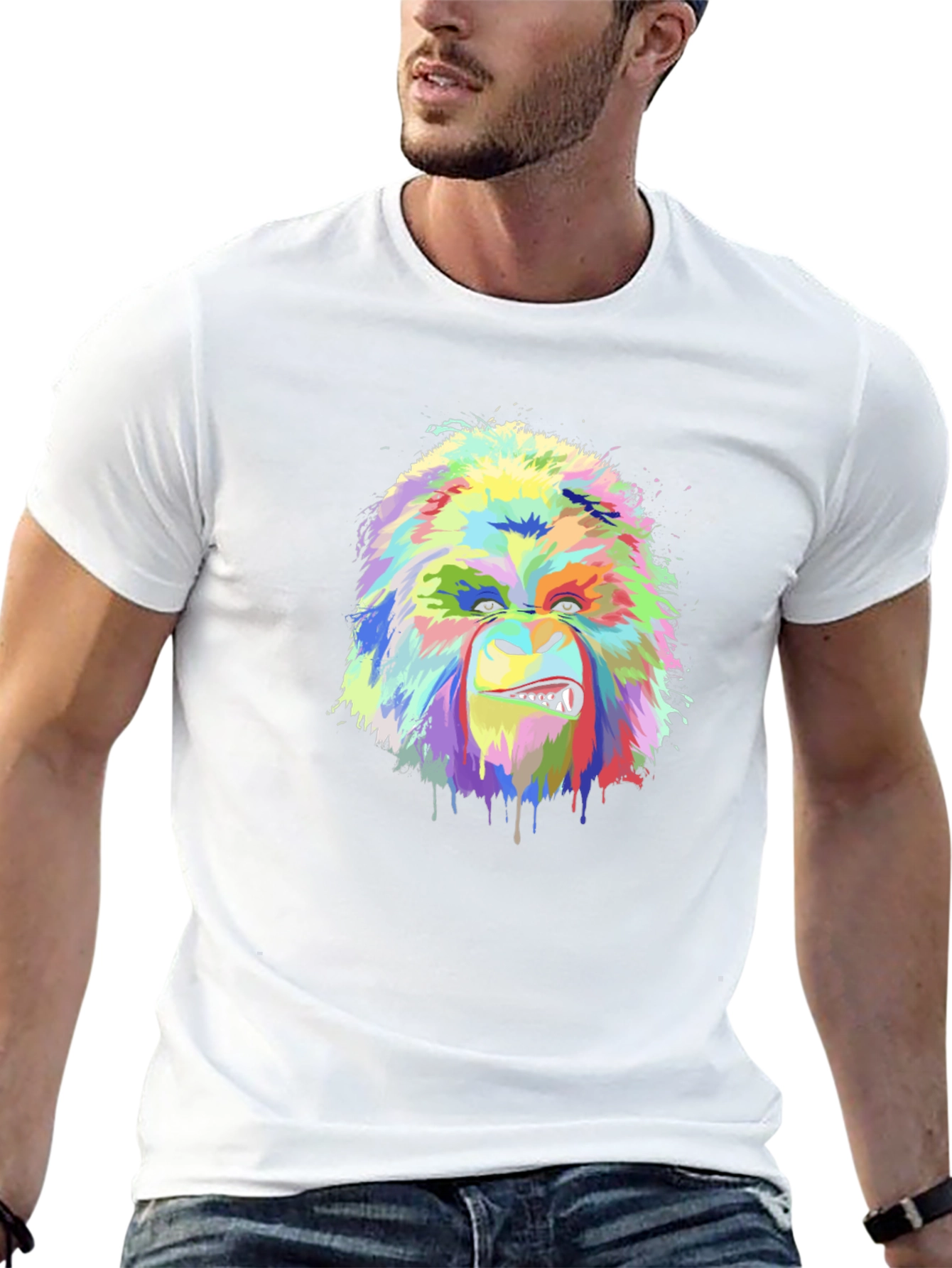 Vibrant Gorilla Graphic Tee - Bold Artistic Design