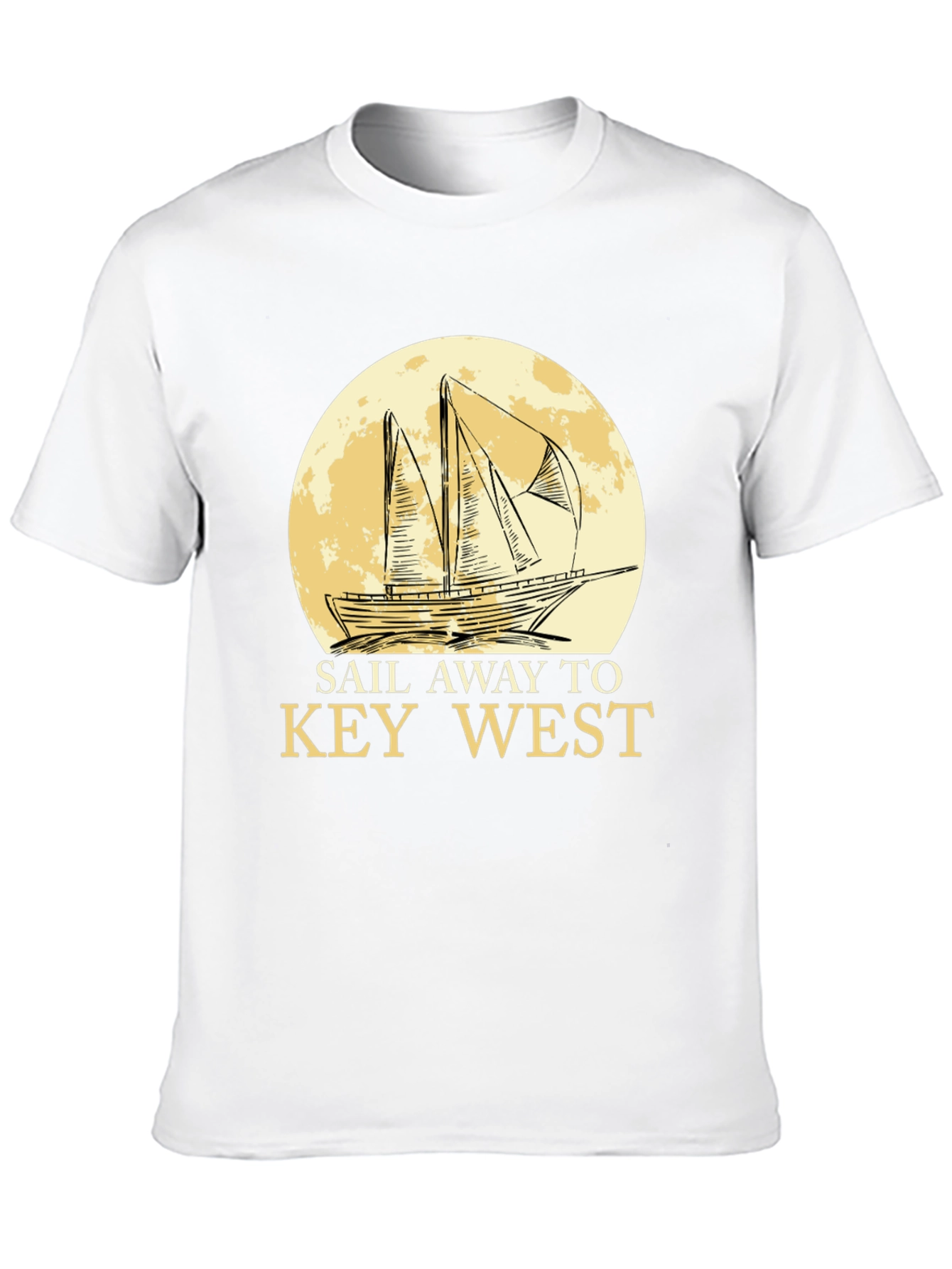Sail Away to Key West Black Graphic T-Shirt
