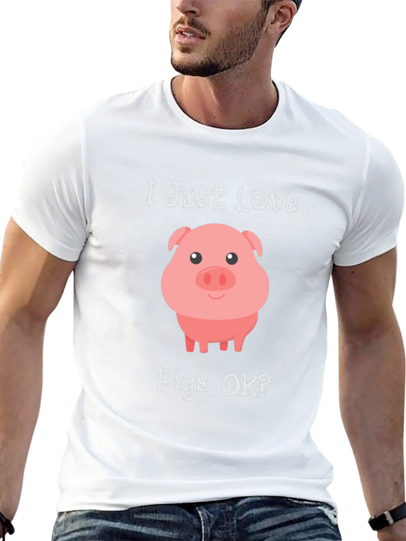 I Just Love Pigs OK? Black T-Shirt