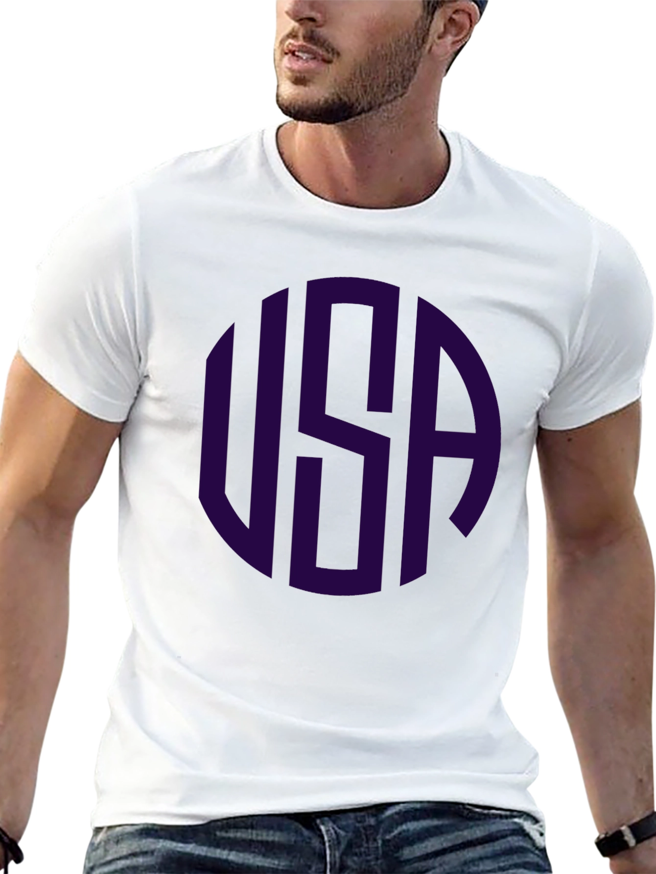 USA Circle Graphic T-Shirt - Stylish Patriotic Tee