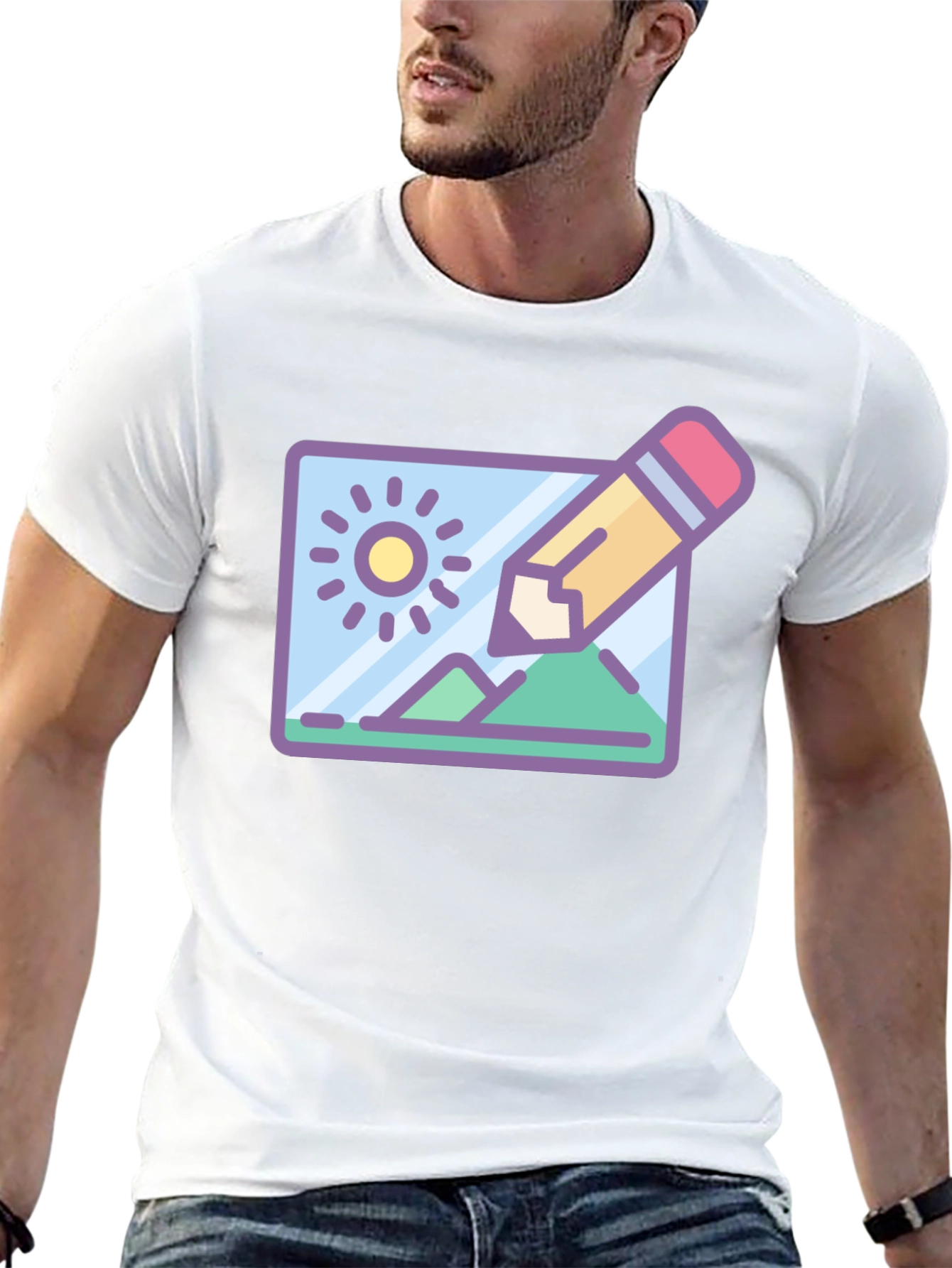 Design Landscape Tee - Artist Drawing T-Shirt