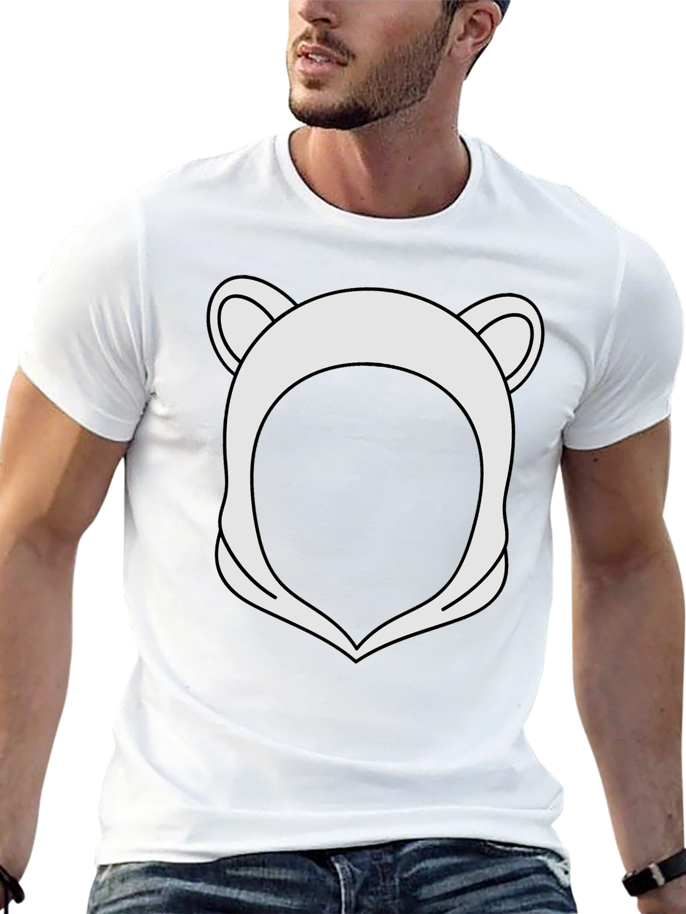 Bear Hood T-Shirt - Black Graphic Tee