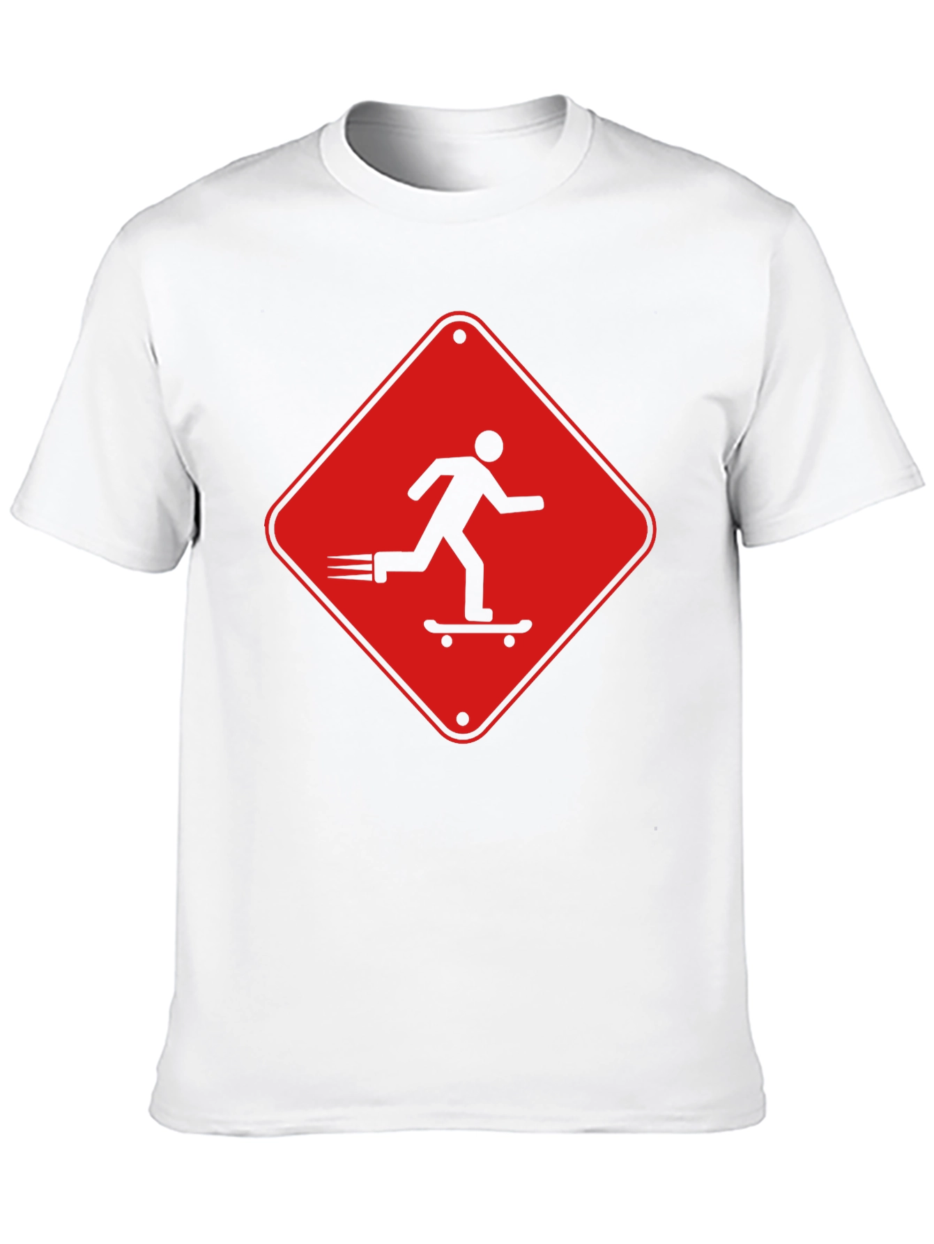 Skateboarding Warning Graphic Tee - Cool Black T-Shirt