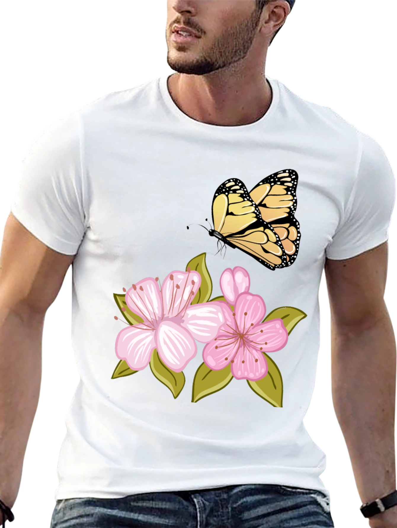 Butterfly & Cherry Blossom Graphic Tee