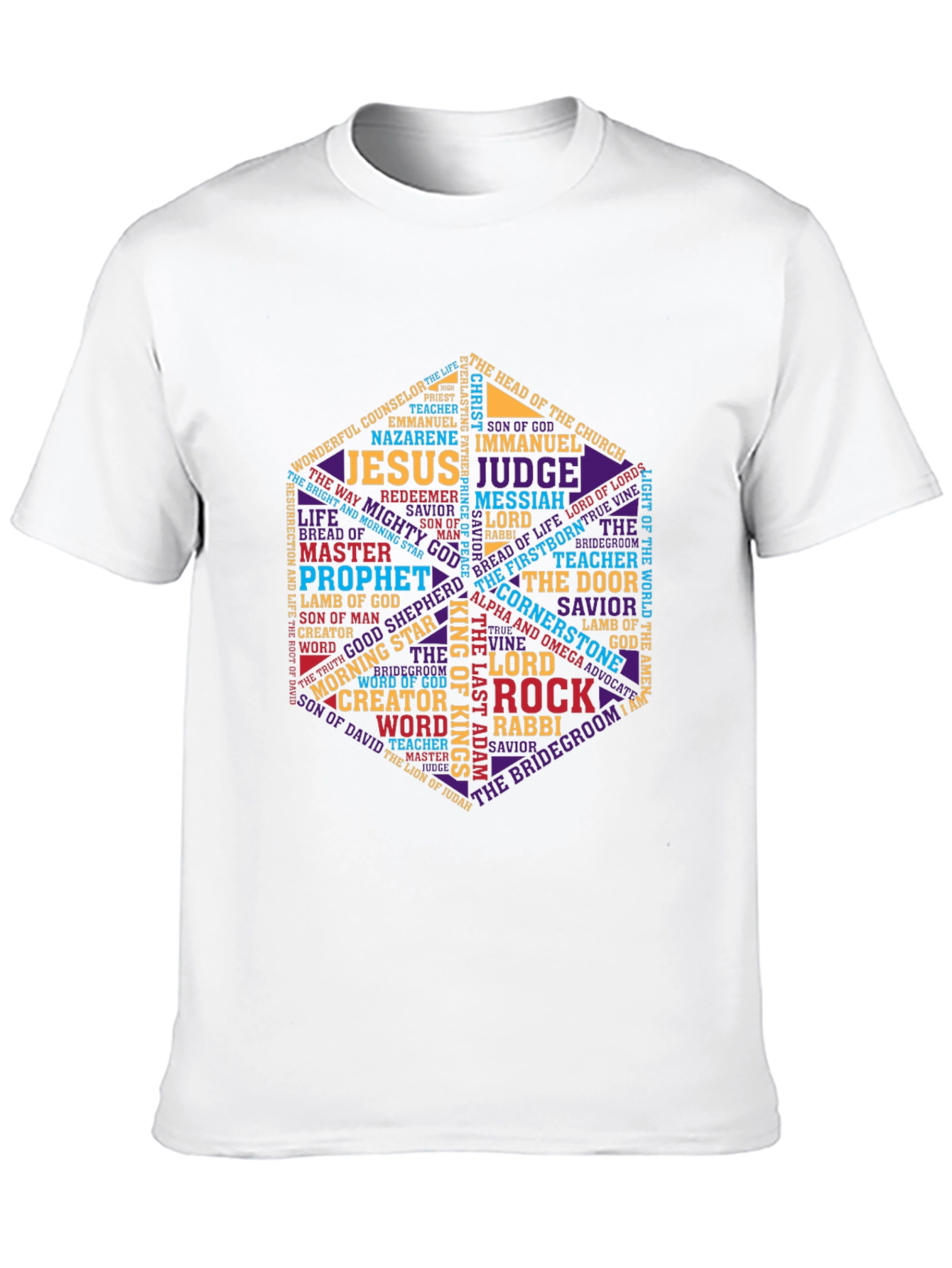 Christian Word Art T-Shirt - Jesus Names