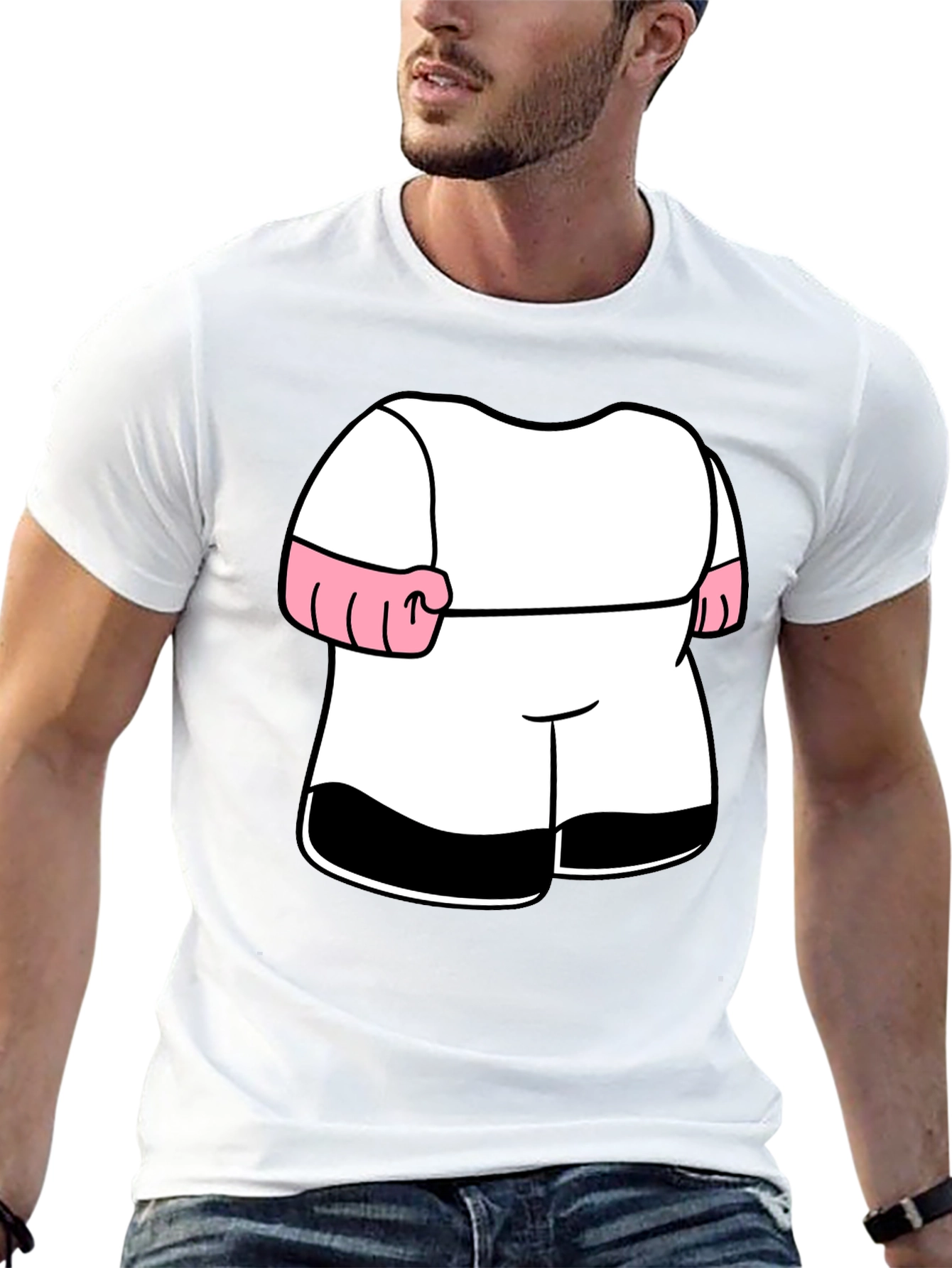 Funny Cartoon Boxer Costume Black T-Shirt