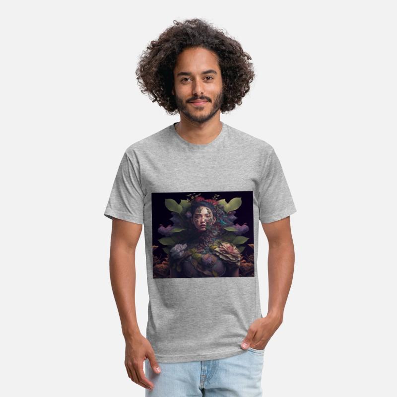 JGArt woman shoulders up covered in plants and flo