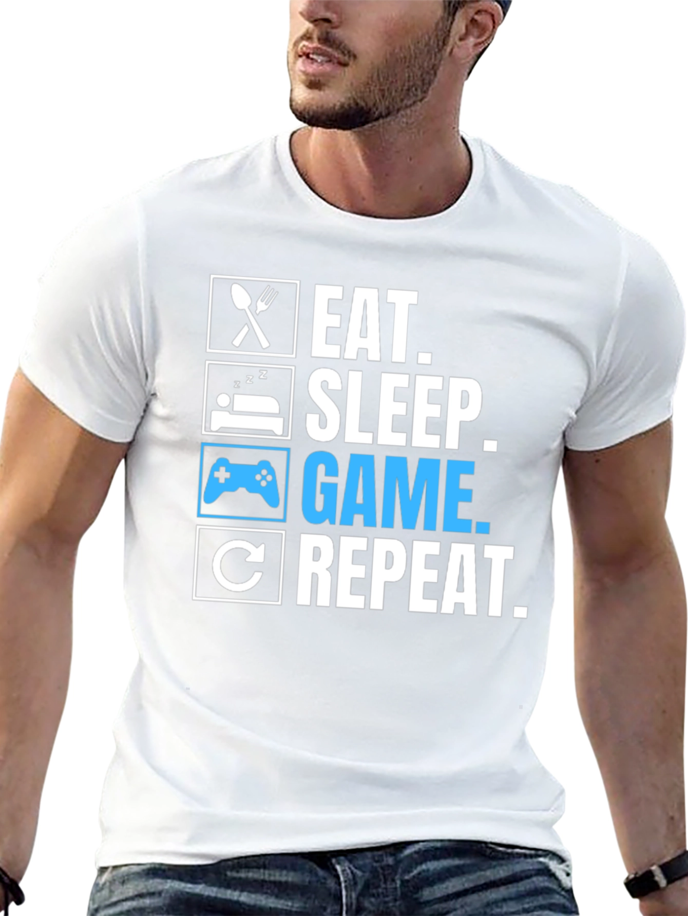 Eat Sleep Game Repeat Graphic Tee