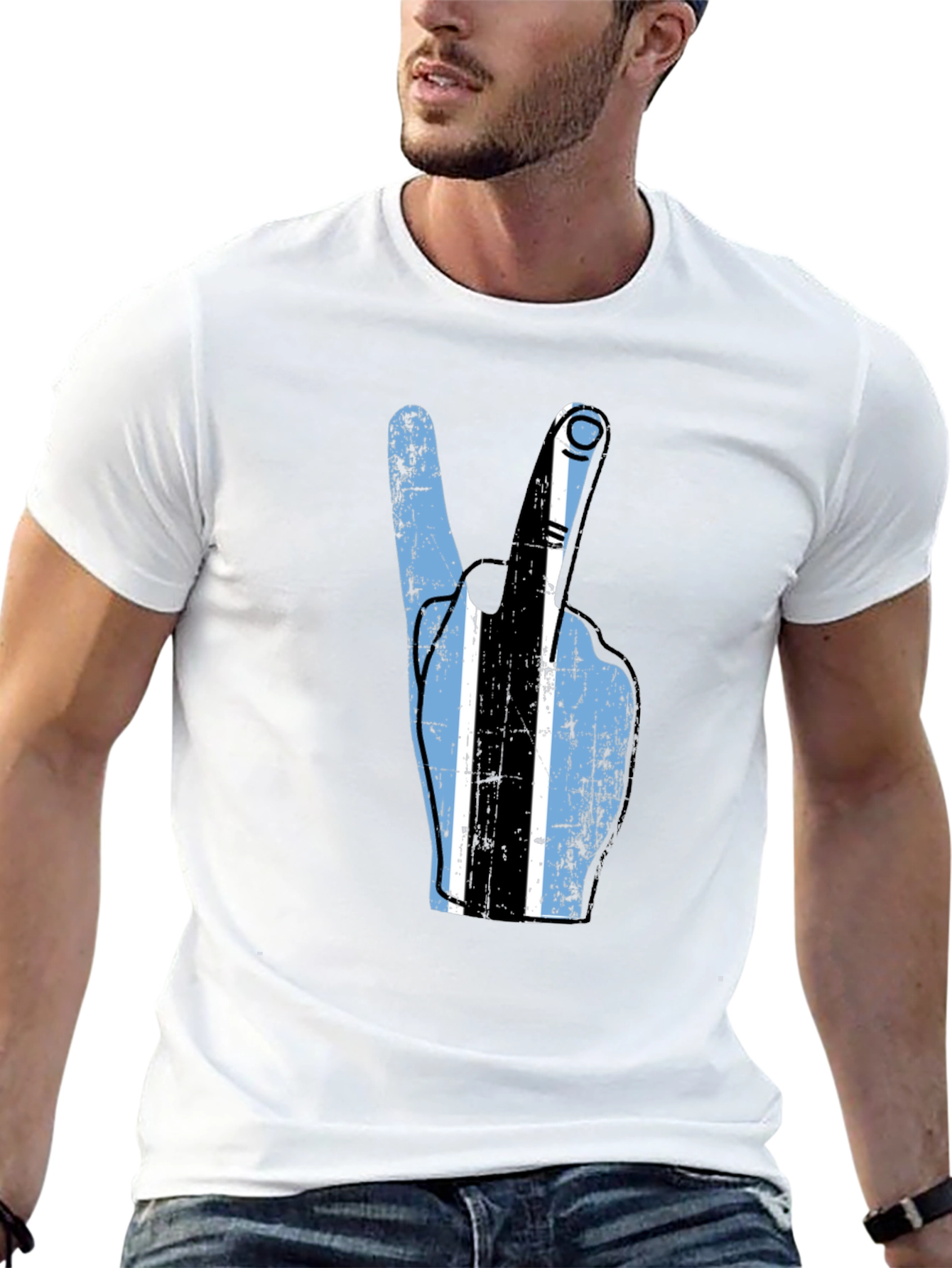 Botswana Flag Peace Sign T-Shirt