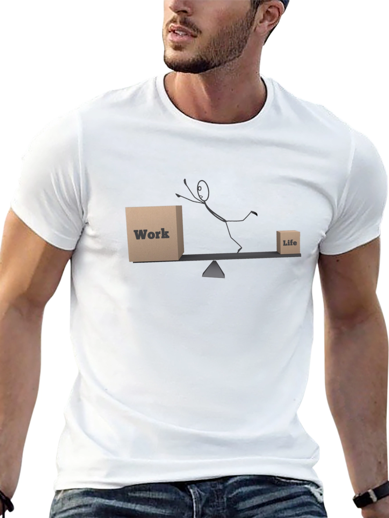 Work Life Balance Graphic T-Shirt - Black