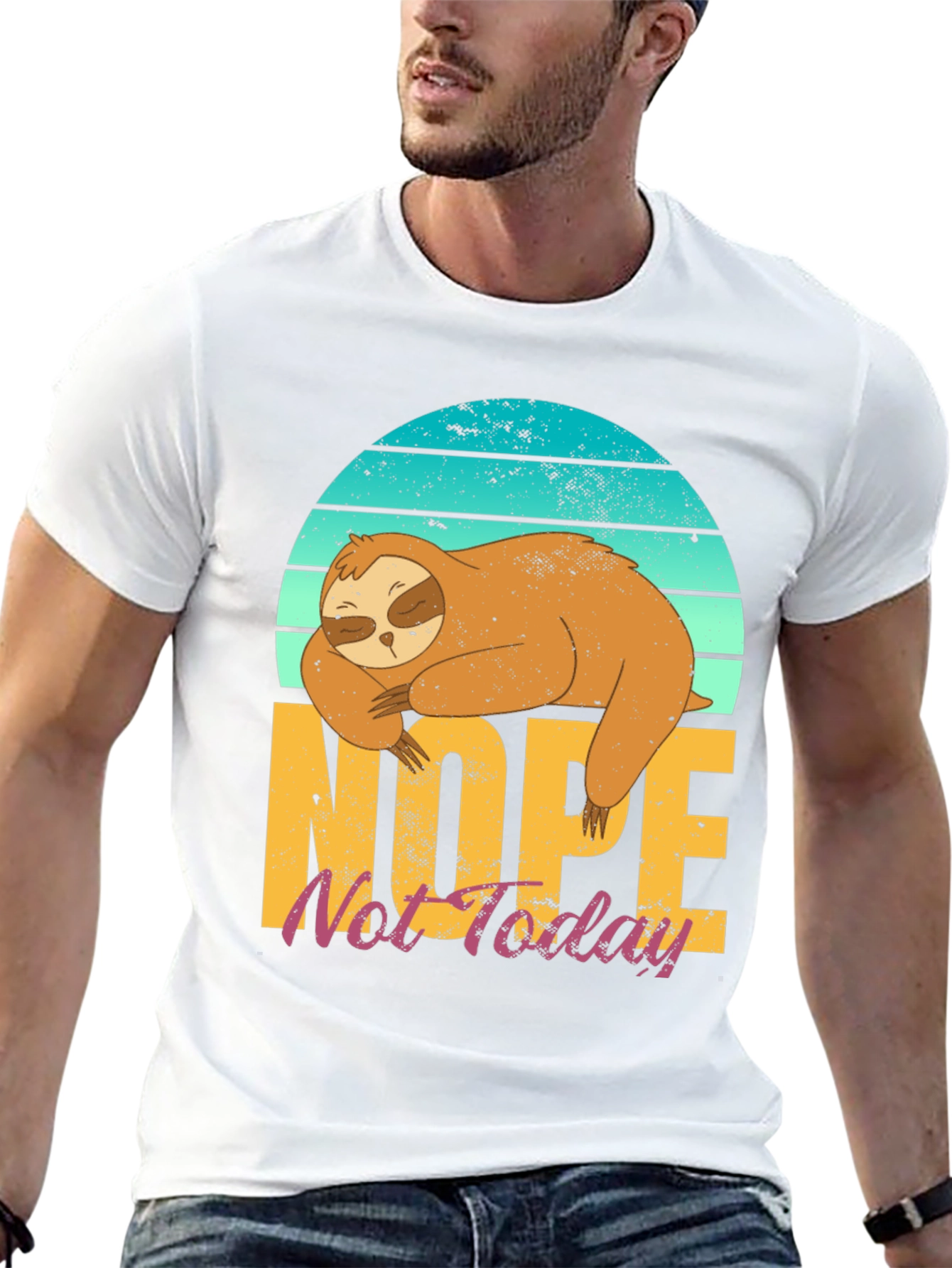 Nope Not Today Sloth Graphic T-Shirt