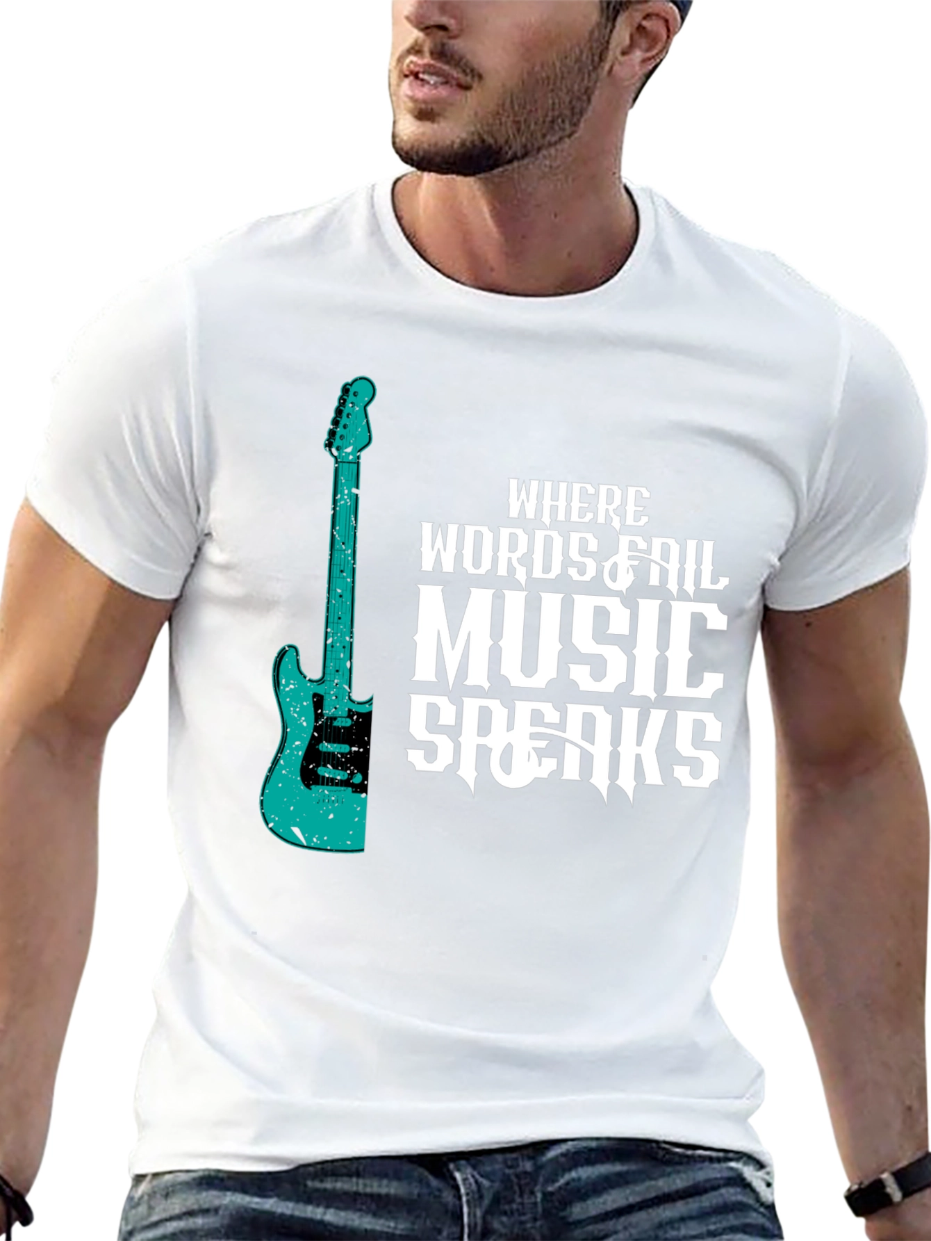 Music Speaks T-Shirt - Guitar Graphic