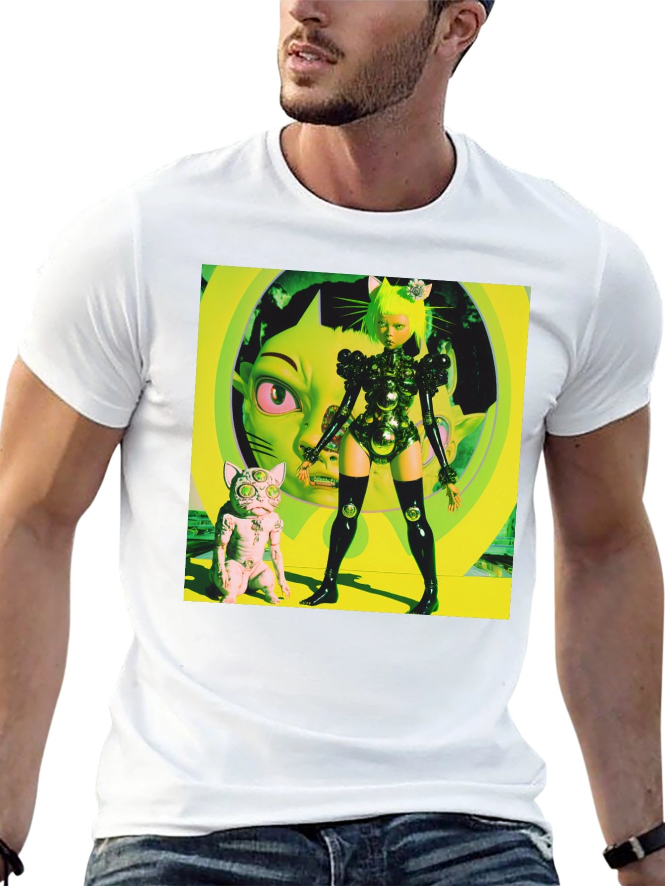 Cyberpunk Cat Girl T-Shirt - Bold Graphic Tee