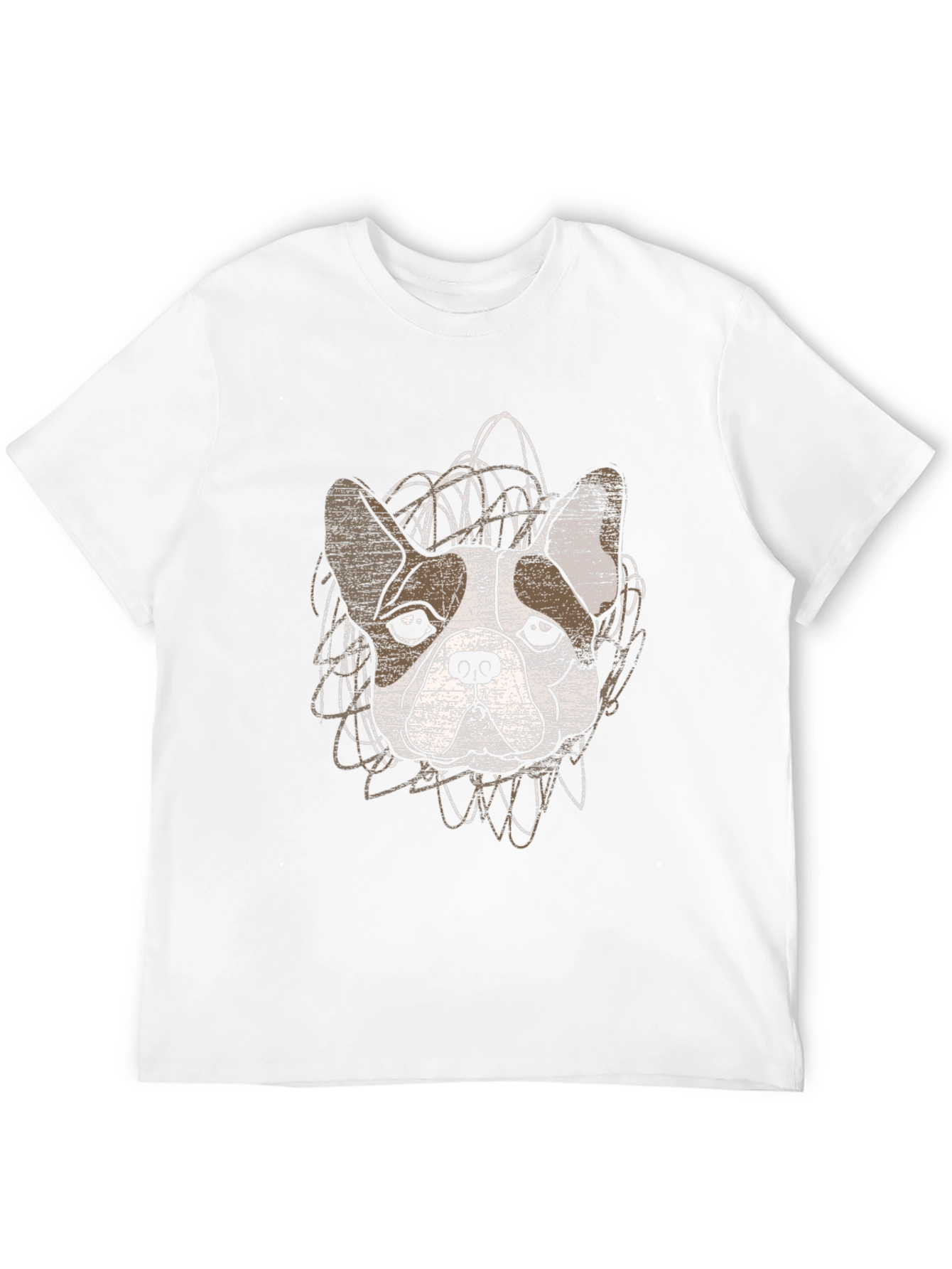 Dog Sketch Graphic Tee - Casual Style