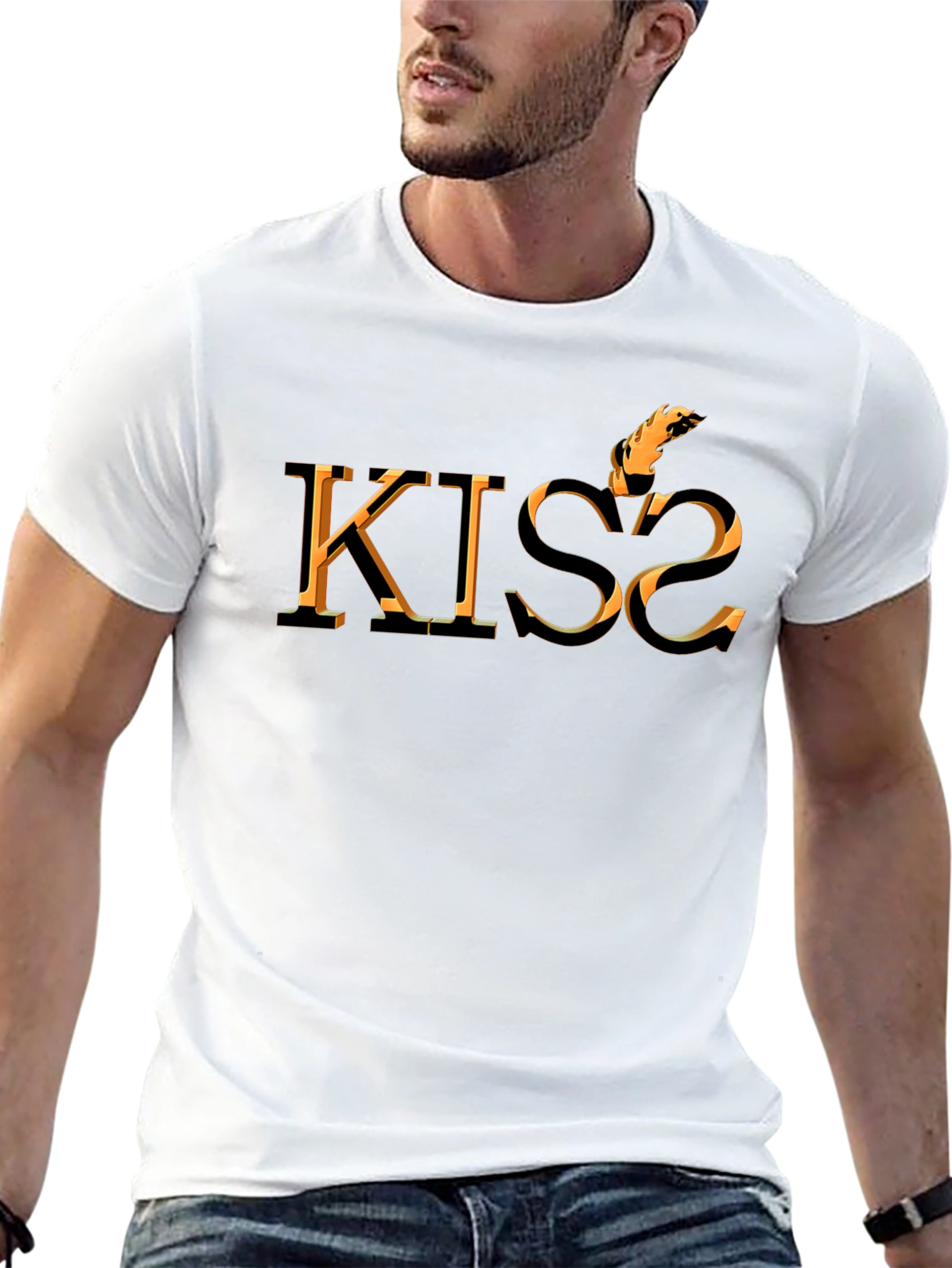 Fiery KISS2 Graphic Tee - Bold & Unique Design